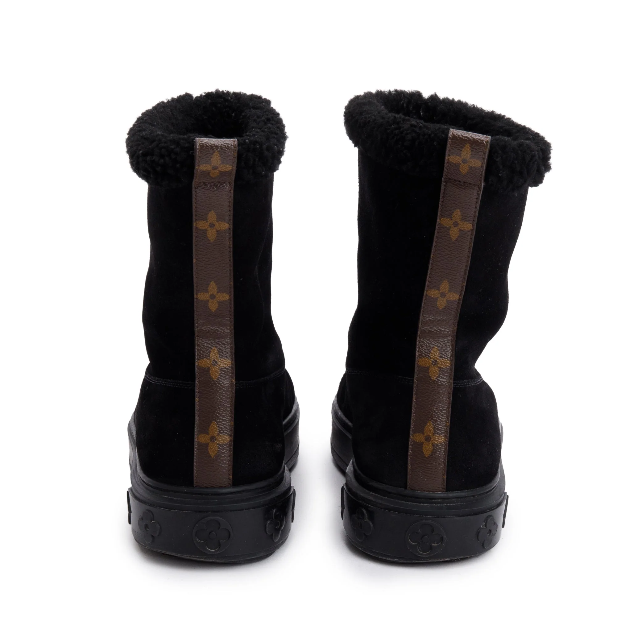 Louis Vuitton 2020 Black Suede Breezy Flat Ankle Boots, Size 40 - Image 4