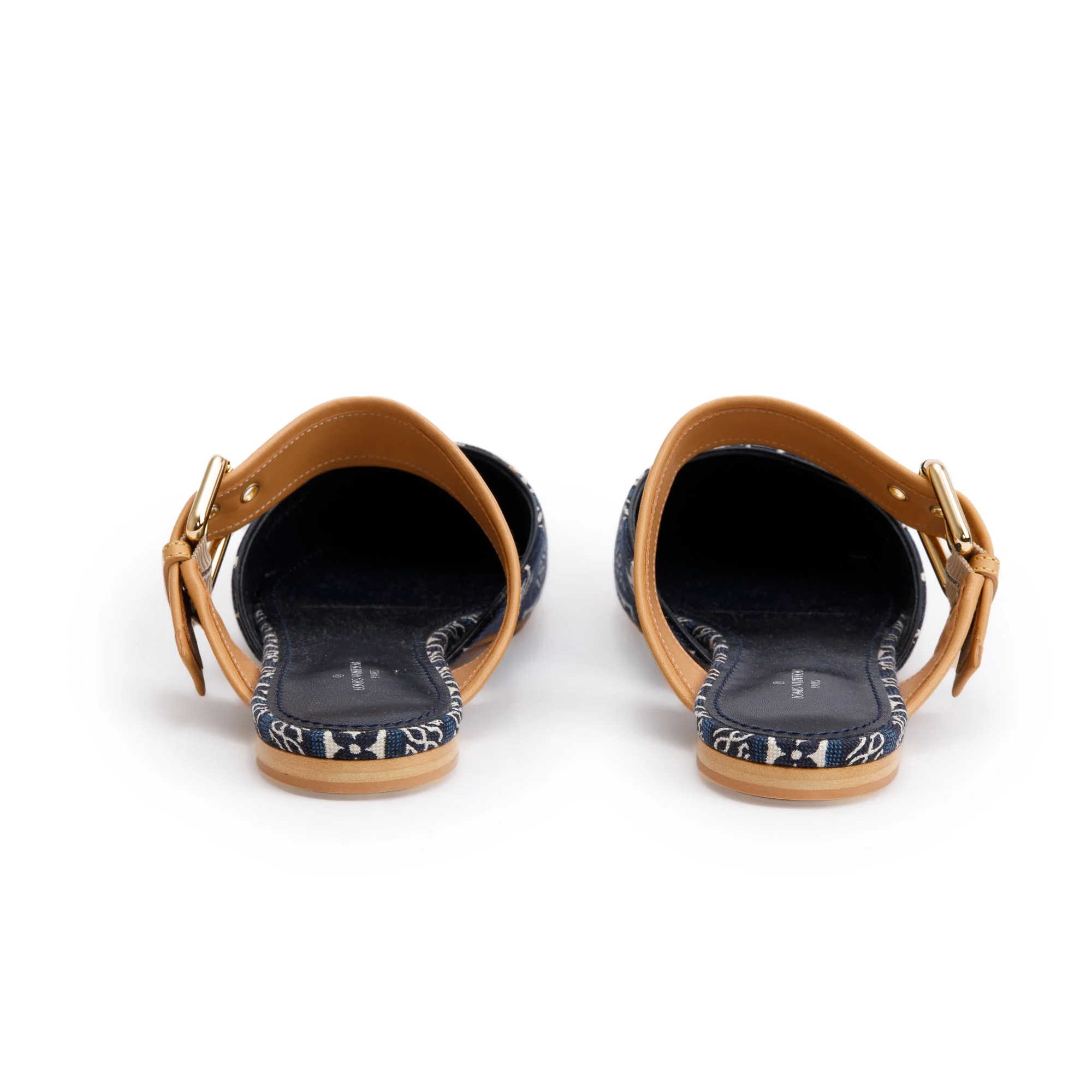 Louis Vuitton 2020 Blue Jacquard Canvas Since 1854 Sofia Flat Mules, Size 39 w/ Box - Image 5