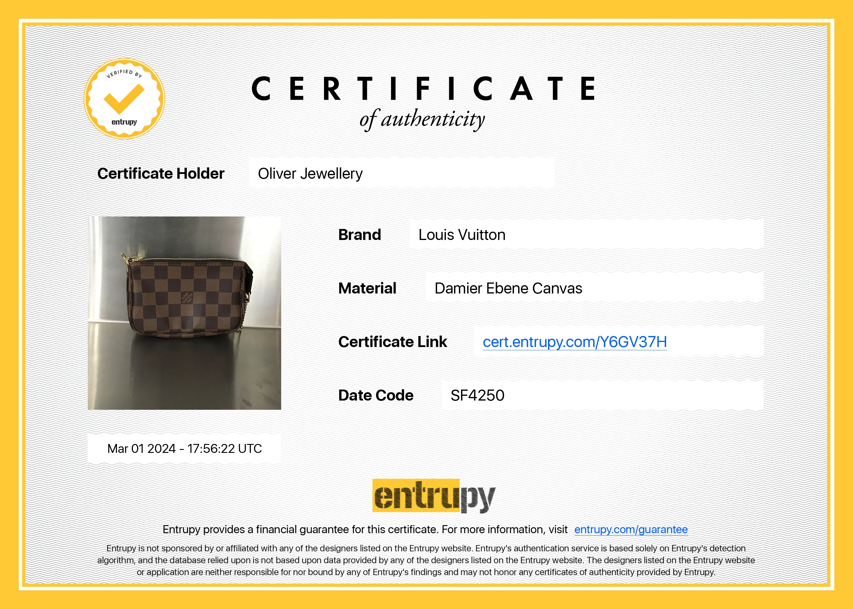 Louis Vuitton 2020 Damier Ebene Mini Pochette Accessories w/ Box - Image 8
