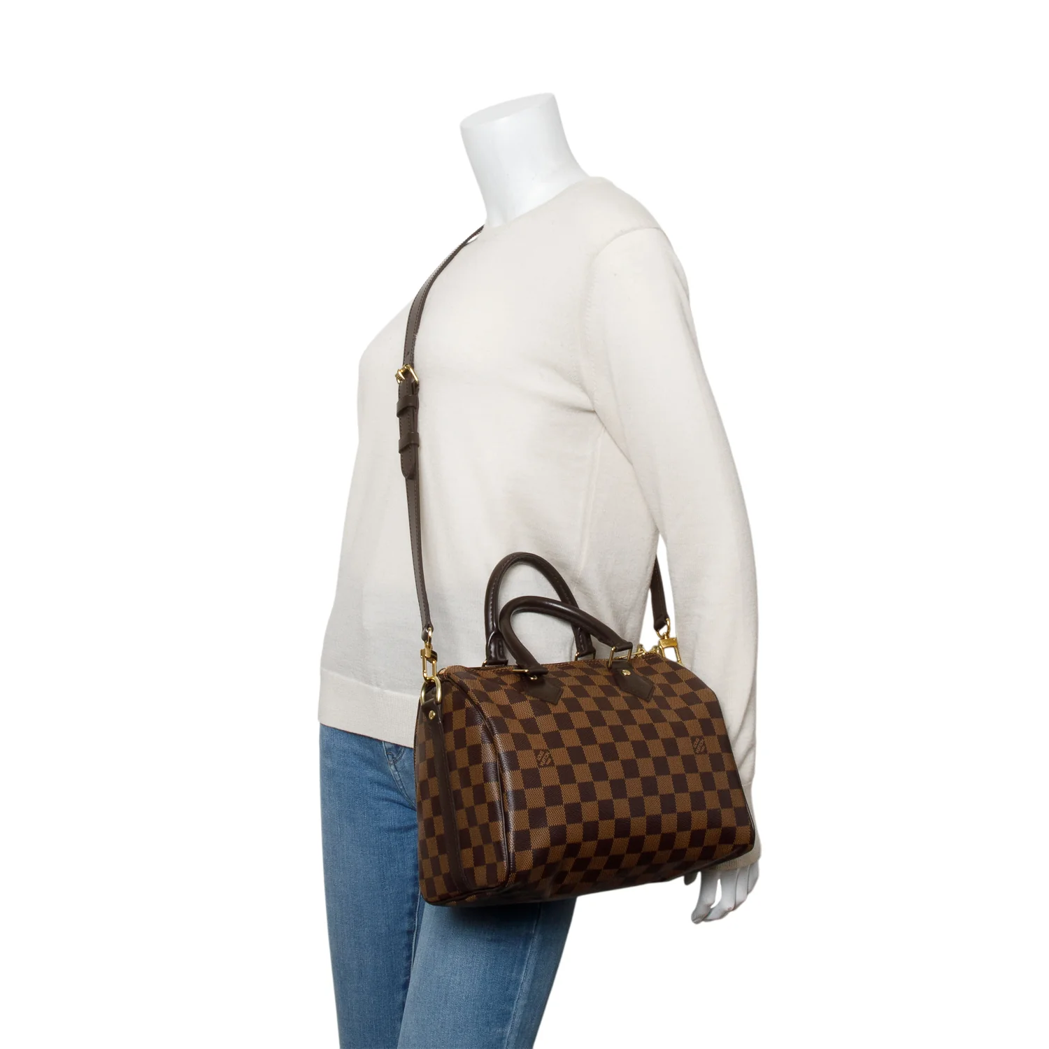 Louis Vuitton 2020 Damier Ebene Speedy Bandouliere 25 w/ Strap - Image 2