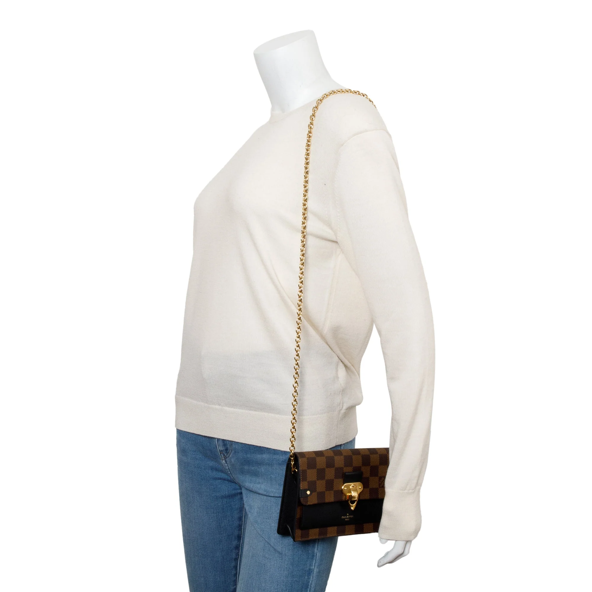 Louis Vuitton 2020 Damier Ebene Vavin Chain Wallet - Image 2
