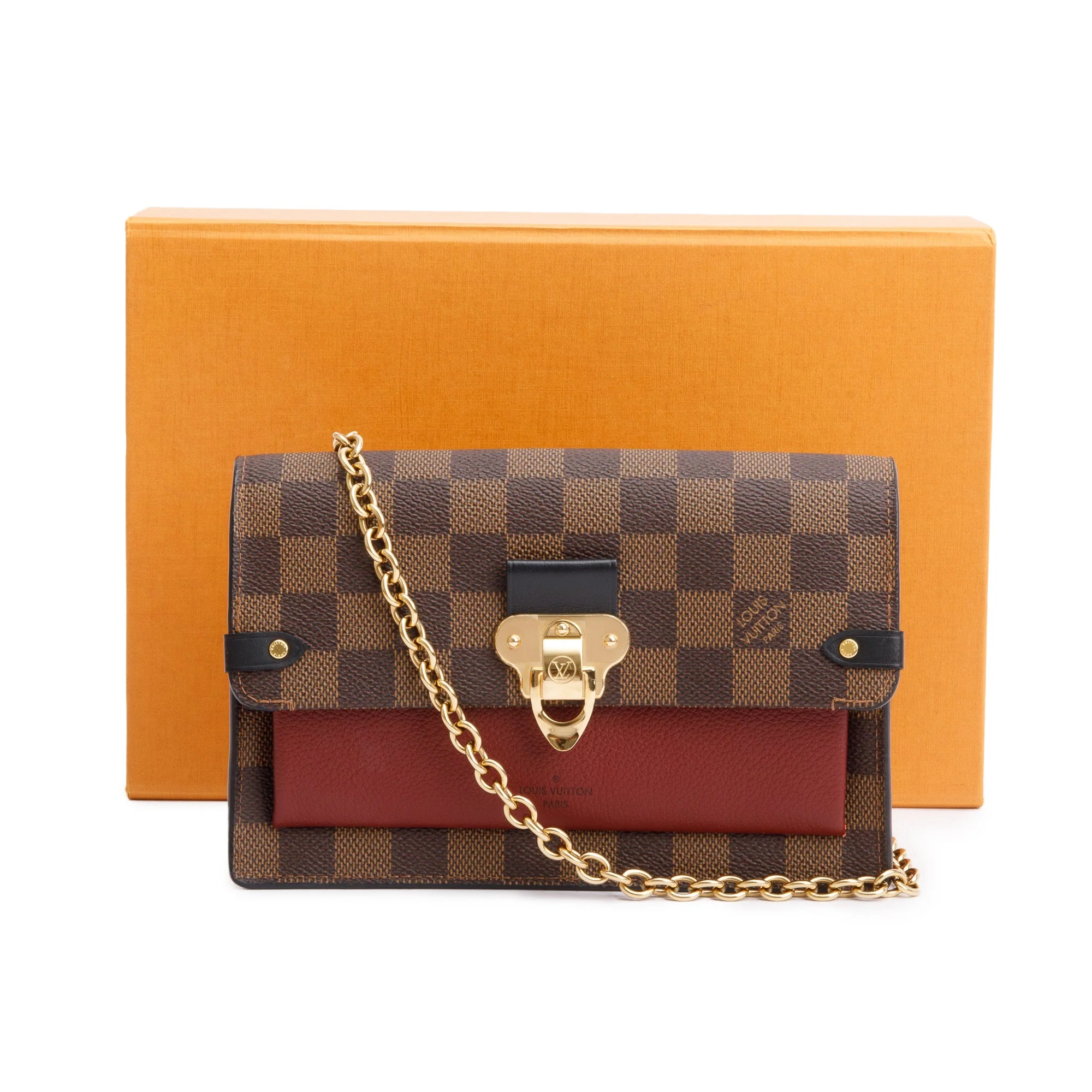 Louis Vuitton 2020 Damier Ebene Vavin Chain Wallet w/ Box - Image 3