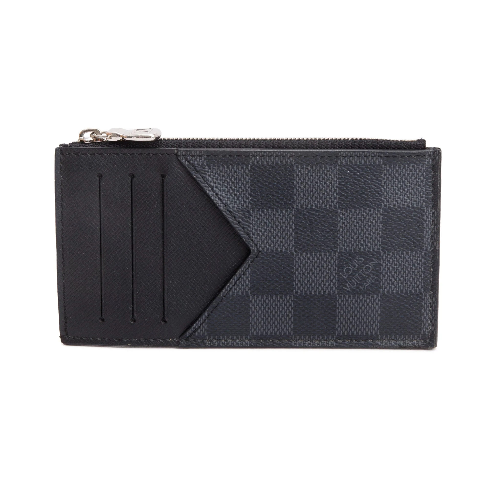 Louis Vuitton 2020 Damier Graphite Taiga Leather Coin Card Holder w/ Box