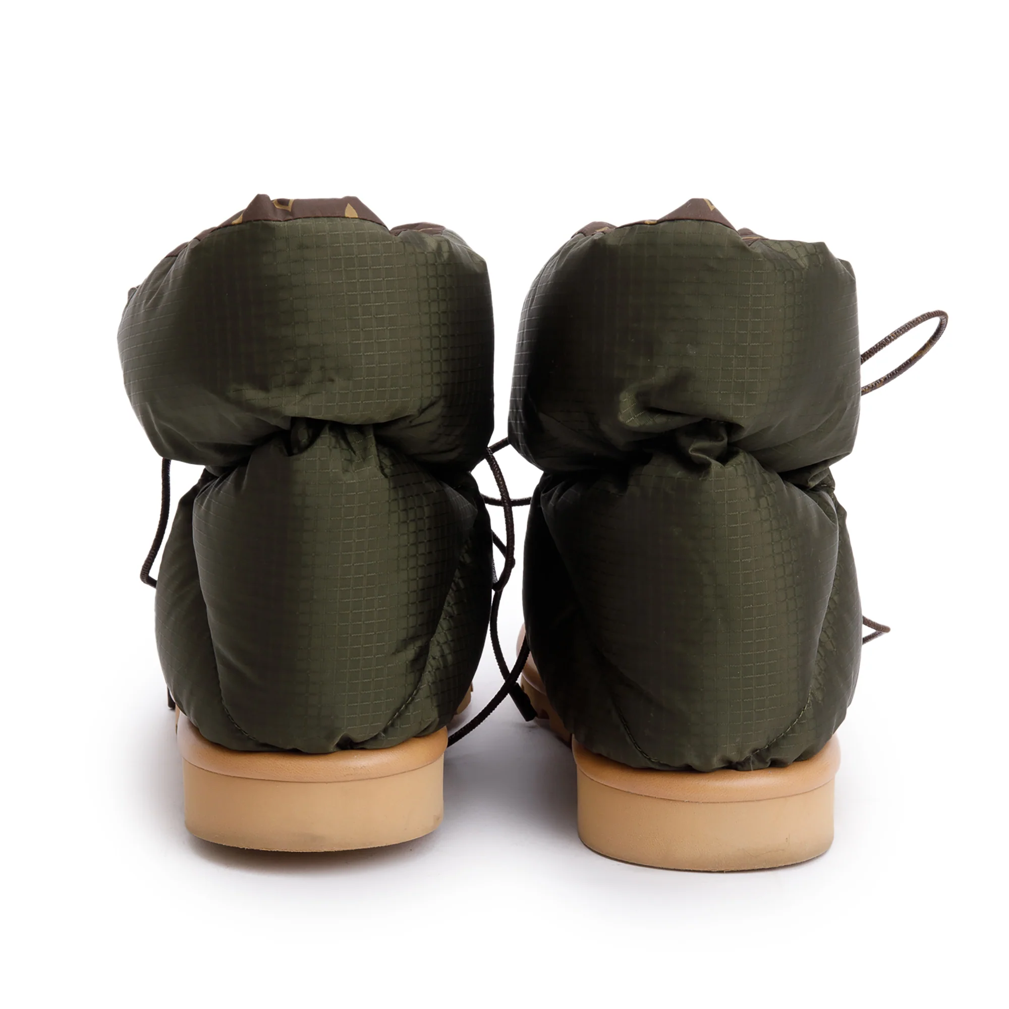 Louis Vuitton 2020 Green Nylon Lace-Up Pillow Comfort Ankle Boots, Size 38 w/ Box - Image 5