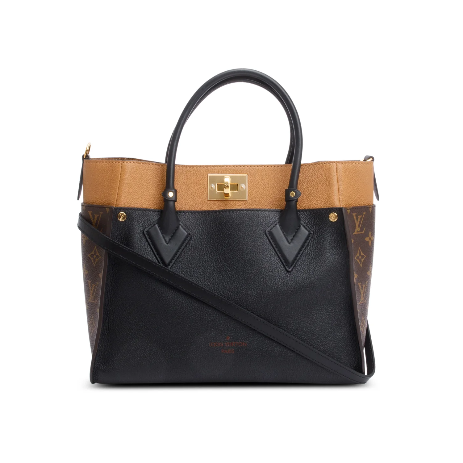 Louis Vuitton 2020 Monogram Black Calfskin On My Side MM w/ Strap