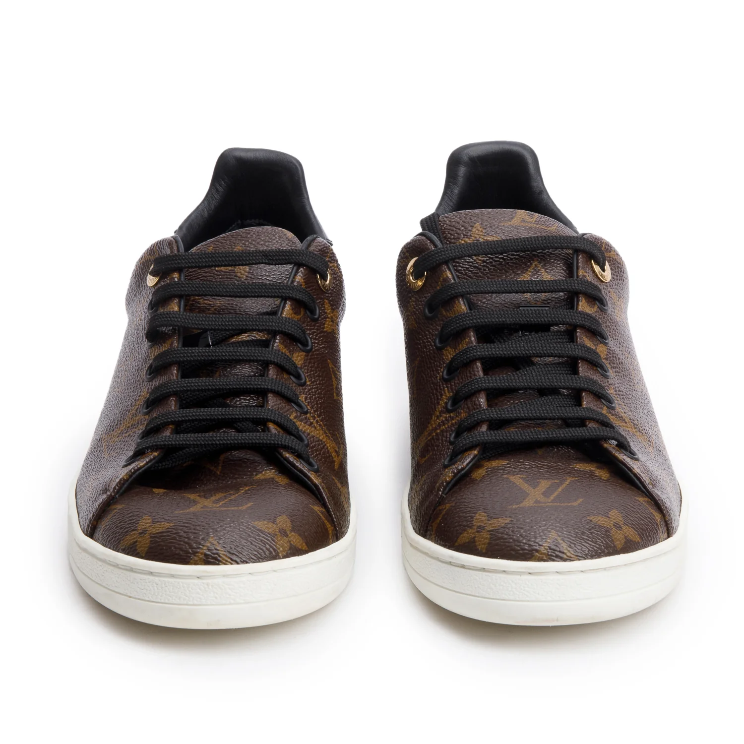 Louis Vuitton 2020 Monogram Canvas Black Patent Leather Frontrow Sneakers, Men's Size 42 w/ Box - Image 4