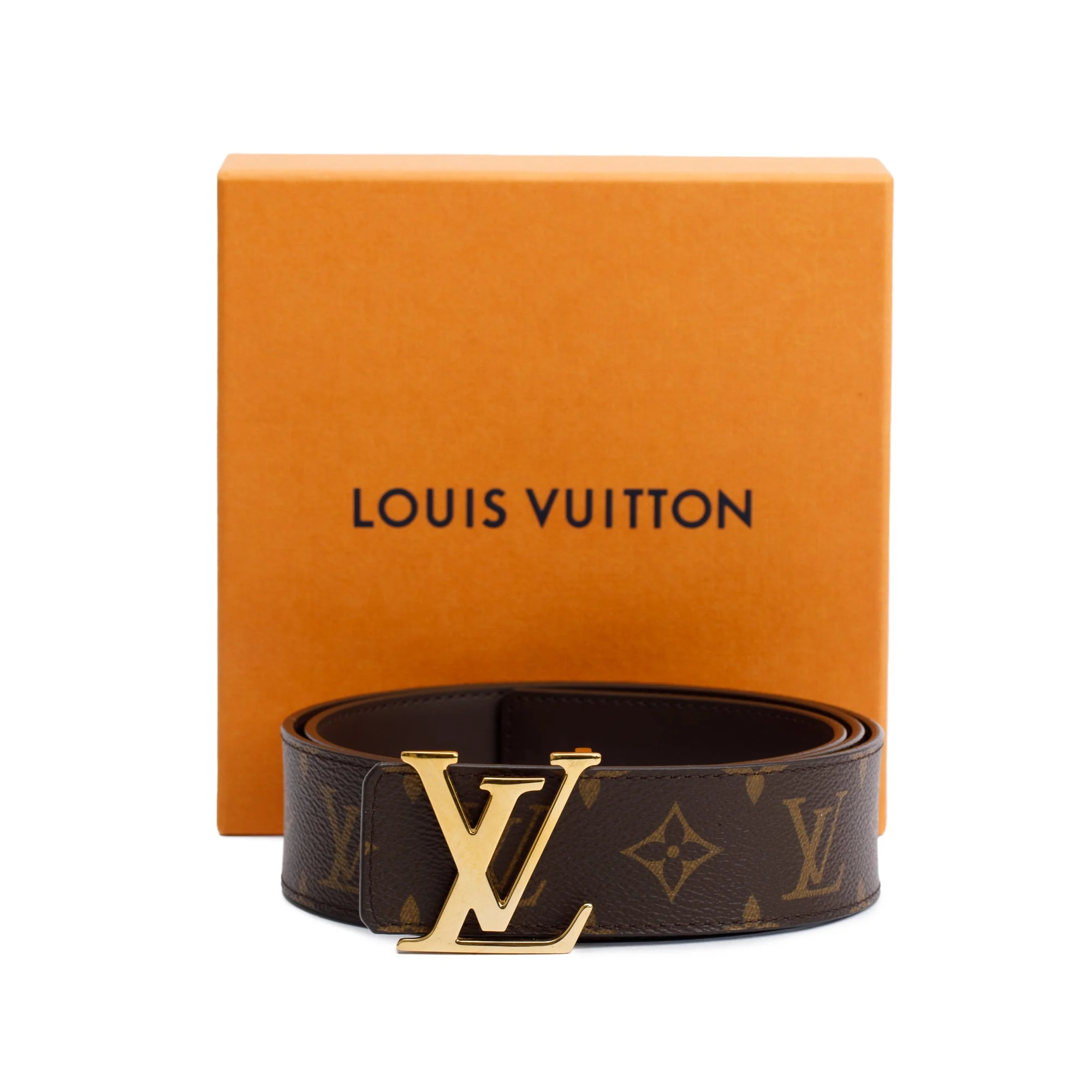 Louis Vuitton 2020 Monogram Canvas & Brown Leather LV Initiales 40 MM Reversible Belt, Size 95 38 w/ Box & Receipt - Image 2
