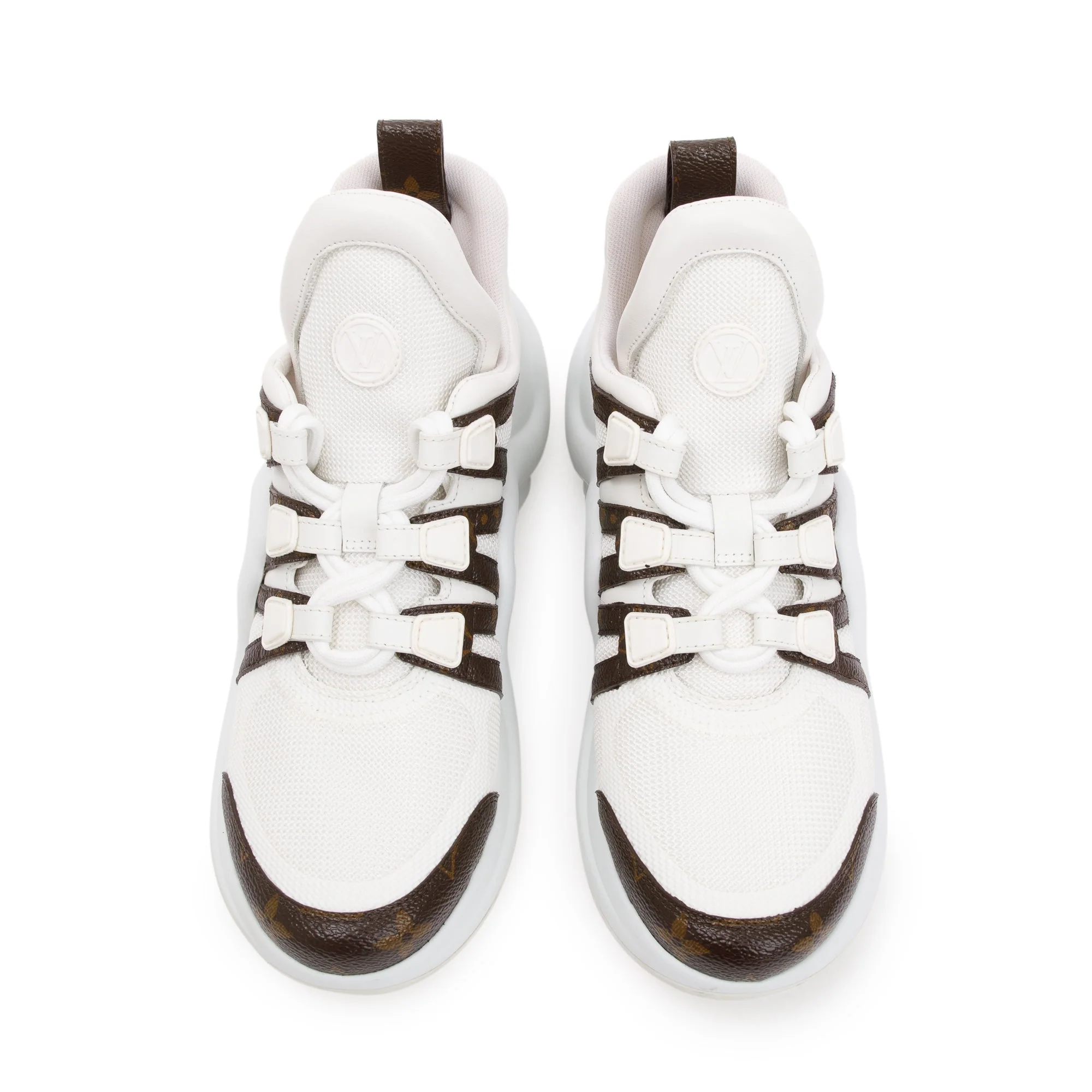 Louis Vuitton 2020 Monogram Trim White LV Archlight Sneakers, Size 38 - Image 2