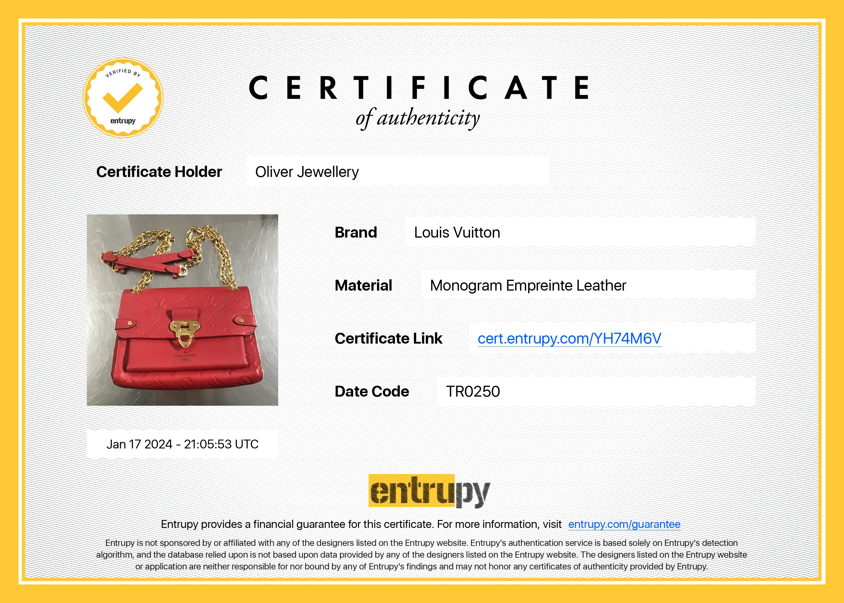 Louis Vuitton 2020 Red Monogram Empreinte Leather Vavin BB - Image 10