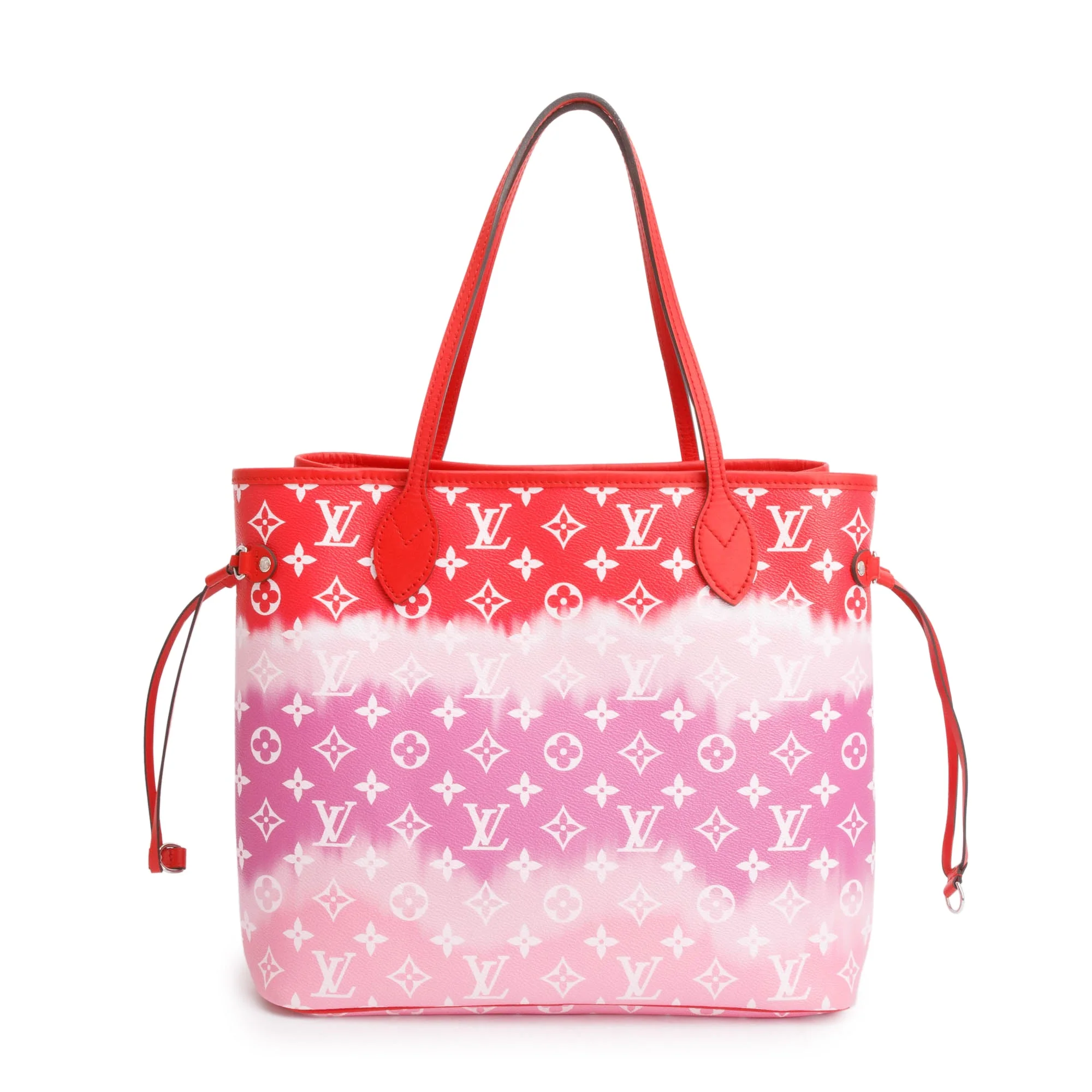 Louis Vuitton 2020 Red/Pink Monogram Escale Neverfull MM w/ Pouch & Box - Image 6