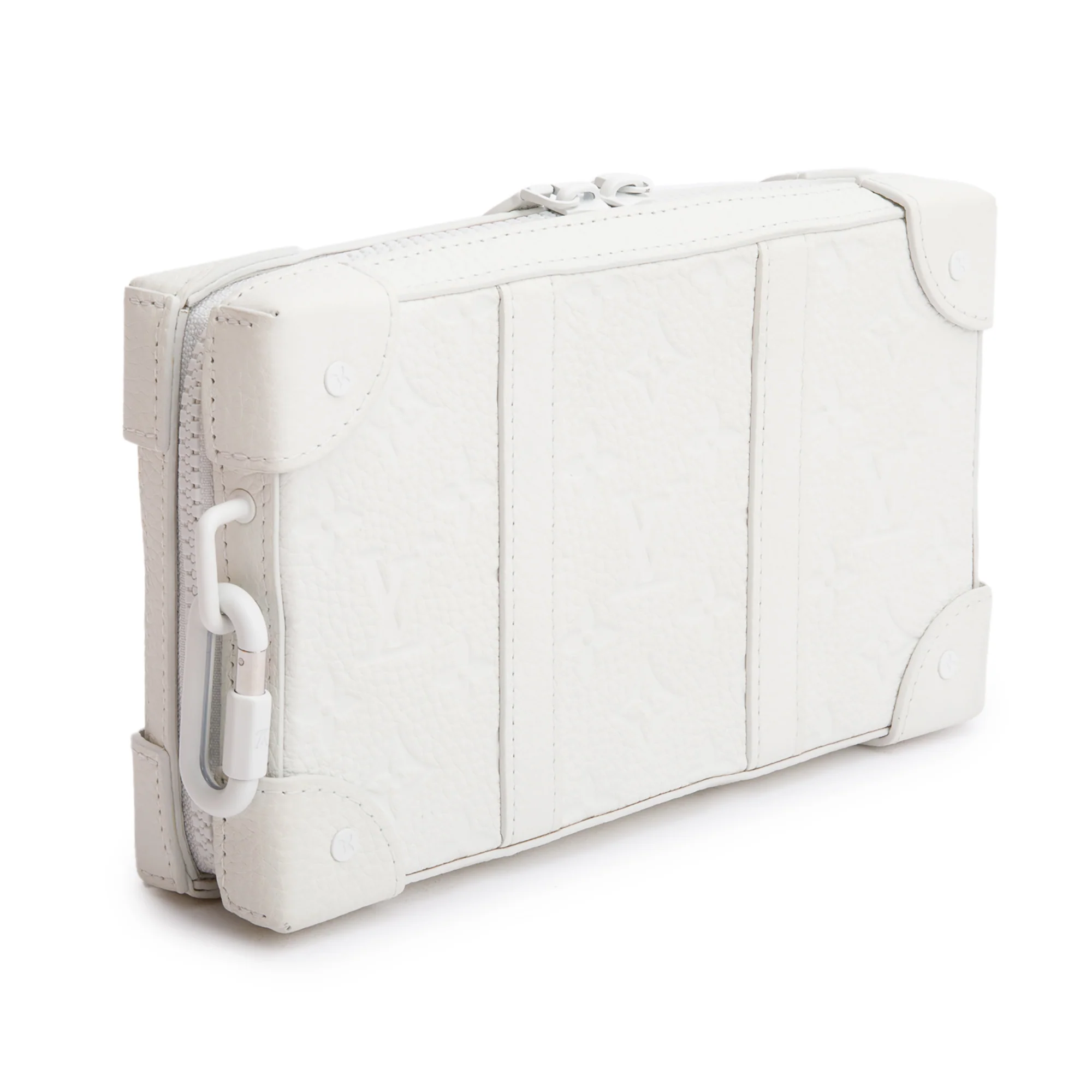 Louis Vuitton 2020 White Monogram Taurillon LV Friends Soft Trunk Wallet Crossbody w/ Strap &Box - Image 6