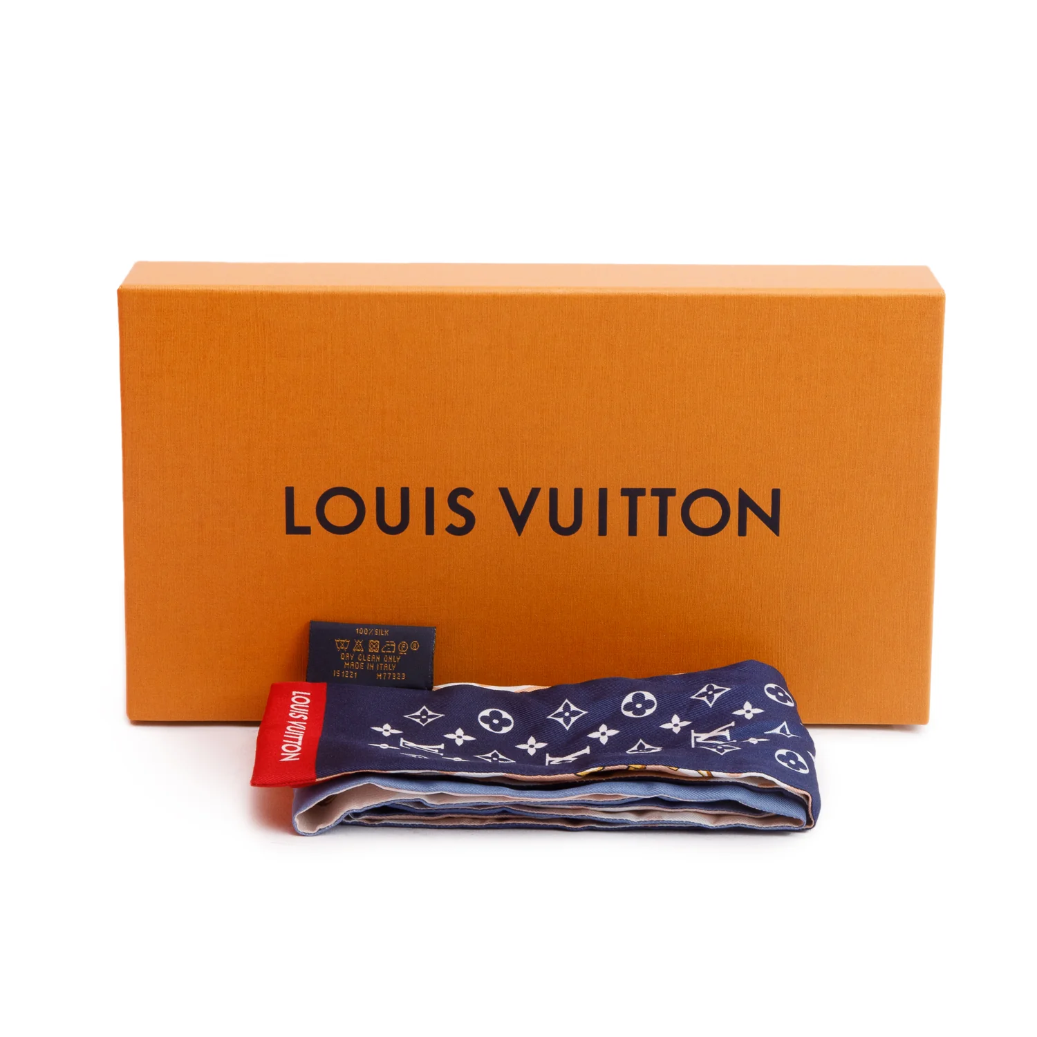 Louis Vuitton 2021 Blue/Multicolor Monogram 'All That Straps' Silk Bandeau w/ Box & Receipt - Image 2