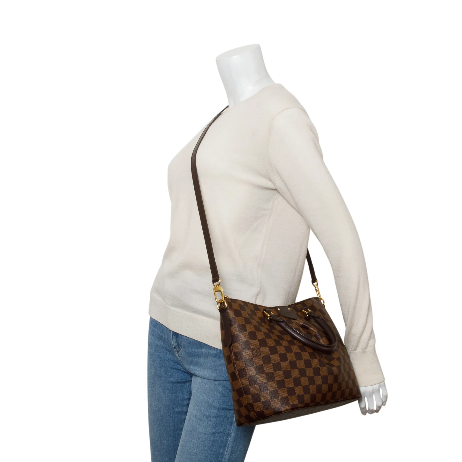 Louis Vuitton 2021 Damier Ebene Siena PM w/ Strap & Receipt - Image 2