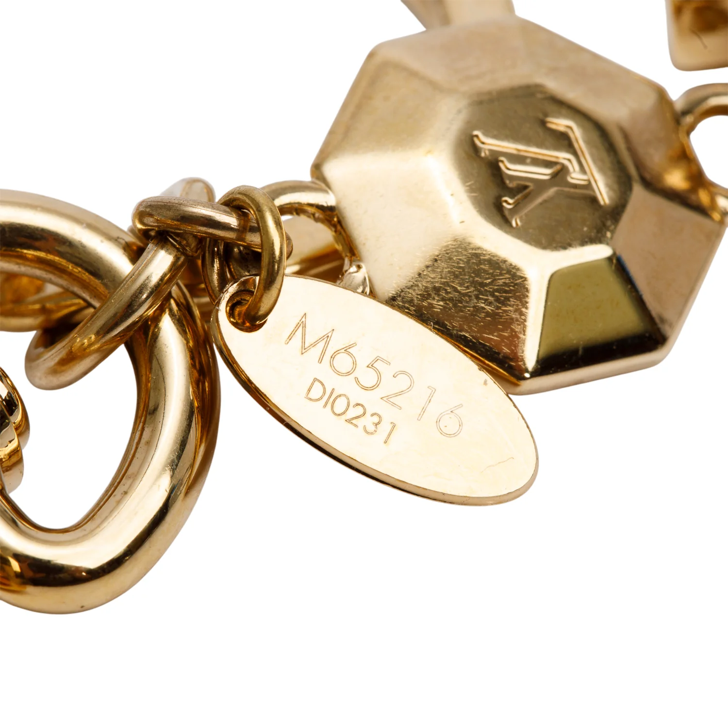 Louis Vuitton 2021 Gold Tone Metal Porte Cles LV Facettes Bag Charm Keychain - Image 3