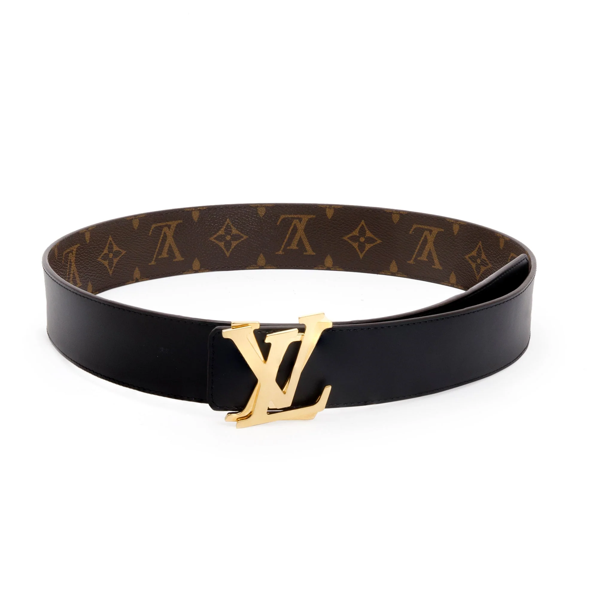 Louis Vuitton 2021 Monogram Canvas & Black Leather LV Shake 40 MM Reversible Belt 85 34 - Image 2