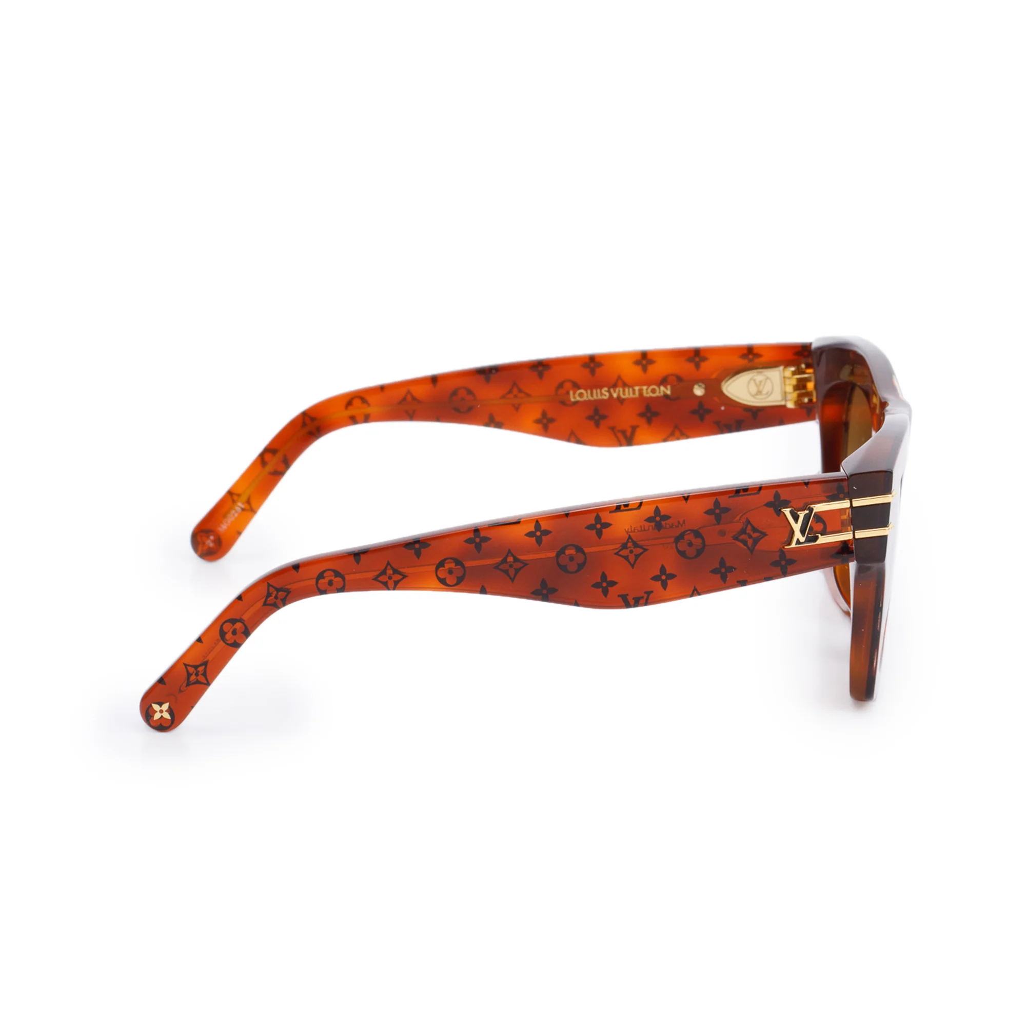 Louis Vuitton 2021 Z1483E Brown Monogram Acetate Blade Square Sunglasses - Image 2
