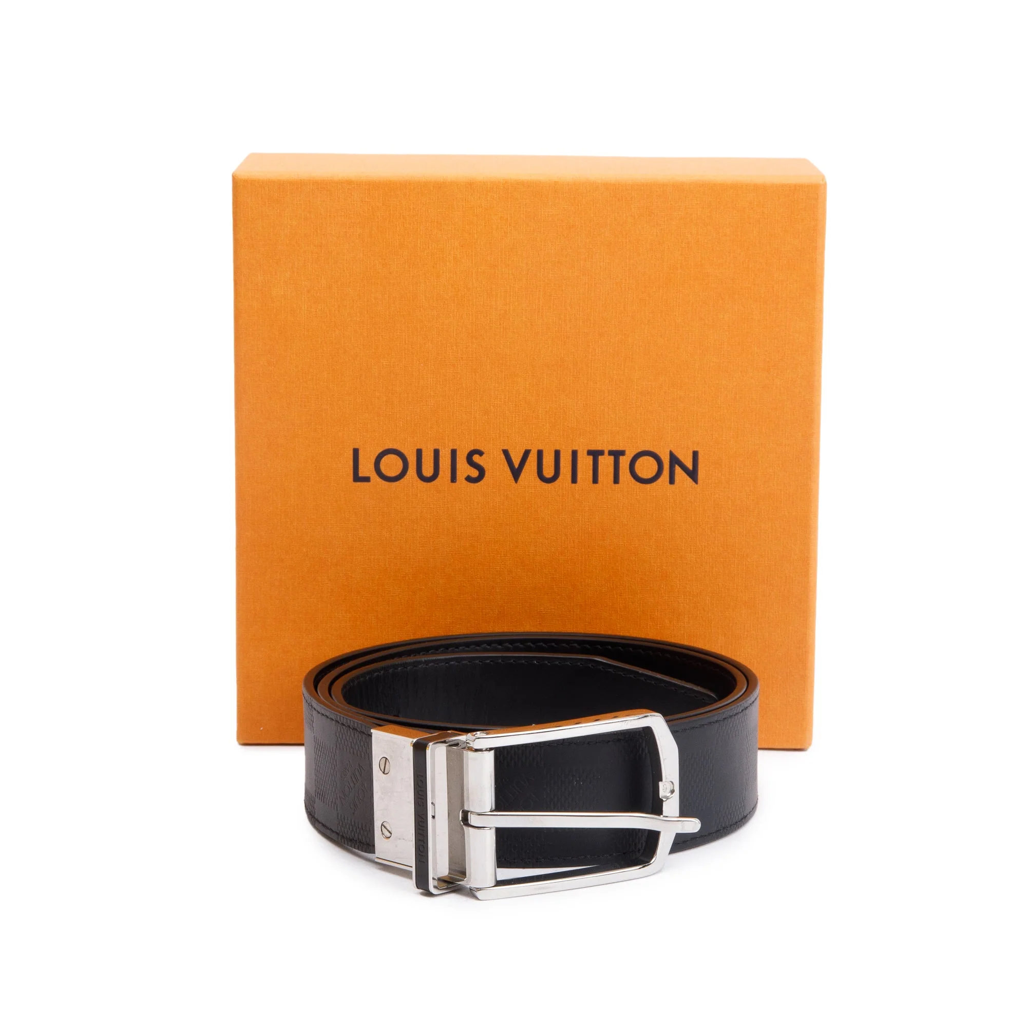 Louis Vuitton 2022 Black Damier Infini Leather Pont Neuf 35 MM Belt, Size 85 34 w/ Box - Image 3