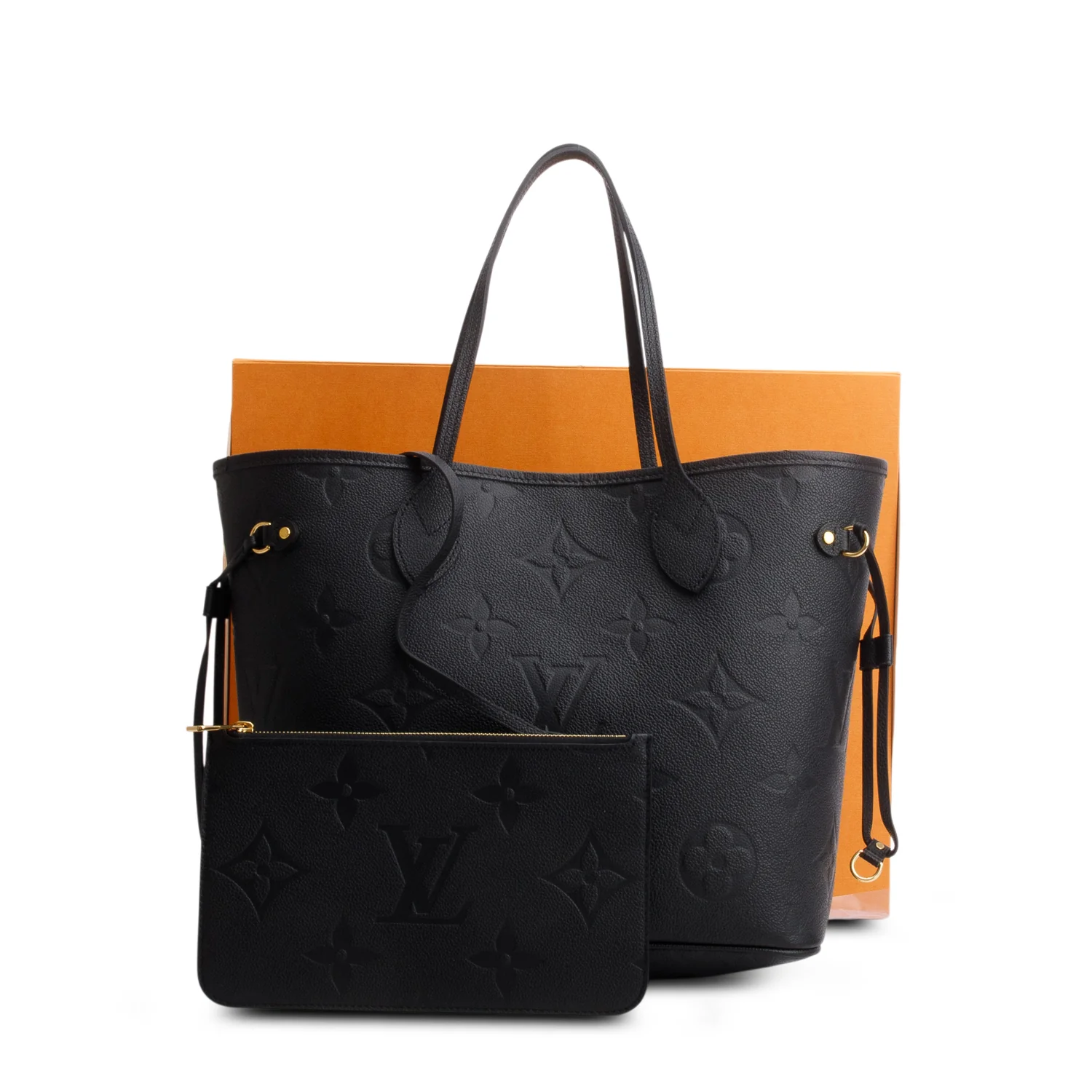 Louis Vuitton 2022 Black Empreinte Monogram Giant Neverfull MM w/ Box, Pouch & Receipt - Image 3