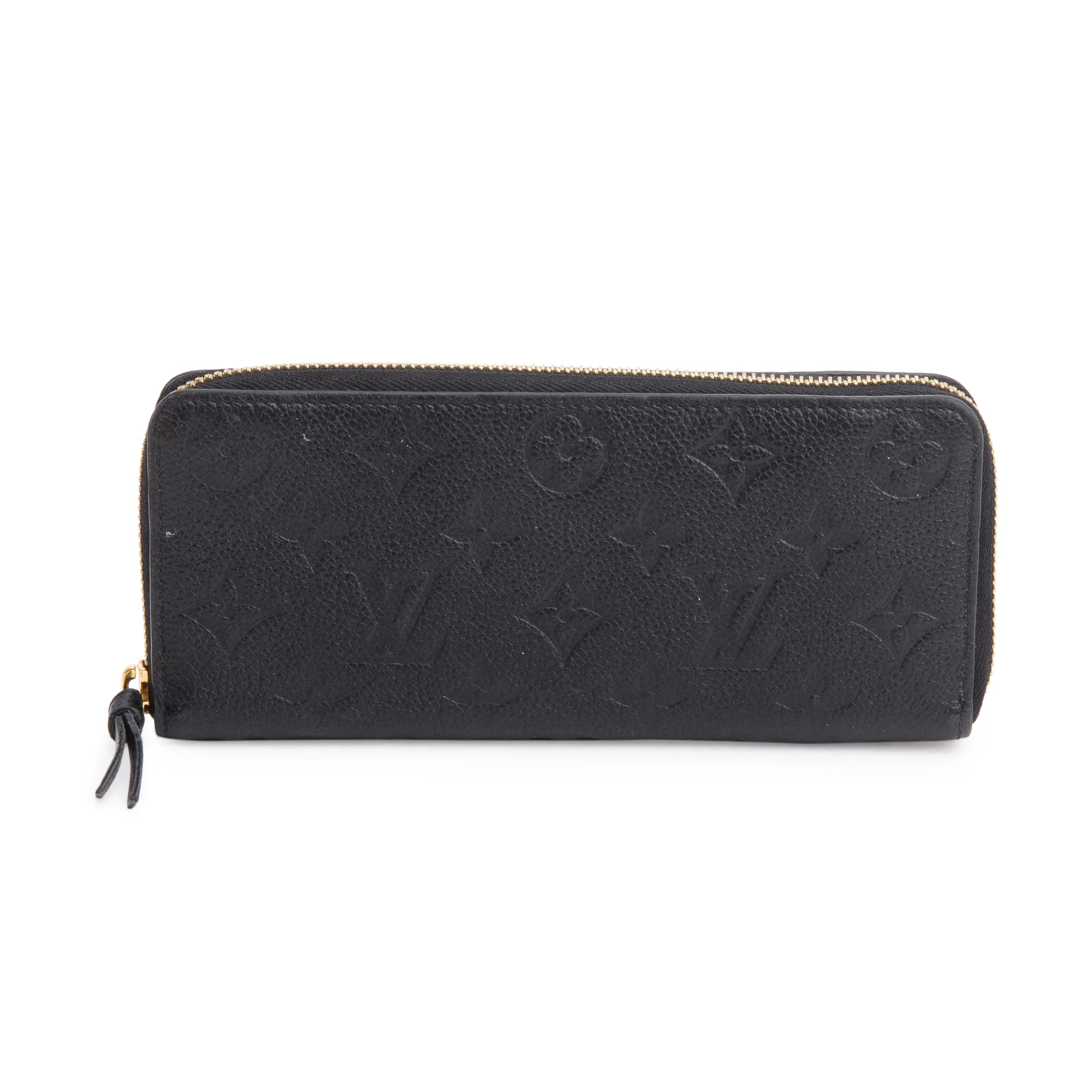 Louis Vuitton 2022 Black Monogram Empreinte Clemence Wallet w/ Box
