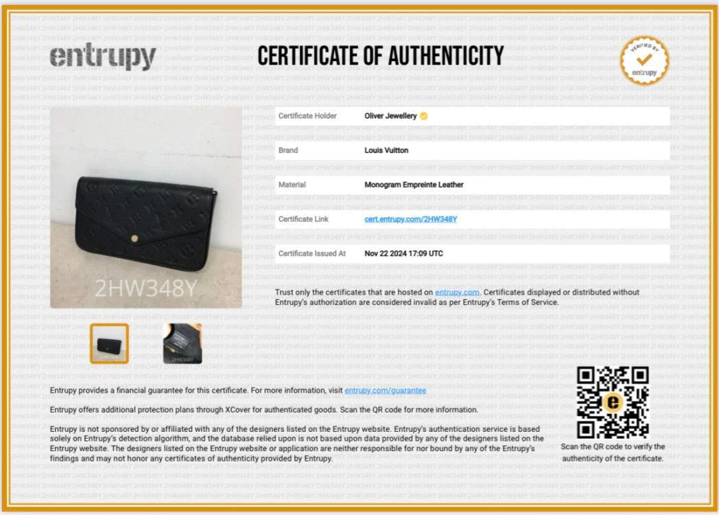 Louis Vuitton 2022 Black Monogram Empreinte Leather Felicie Pochette w/ Insert & Box - Image 10