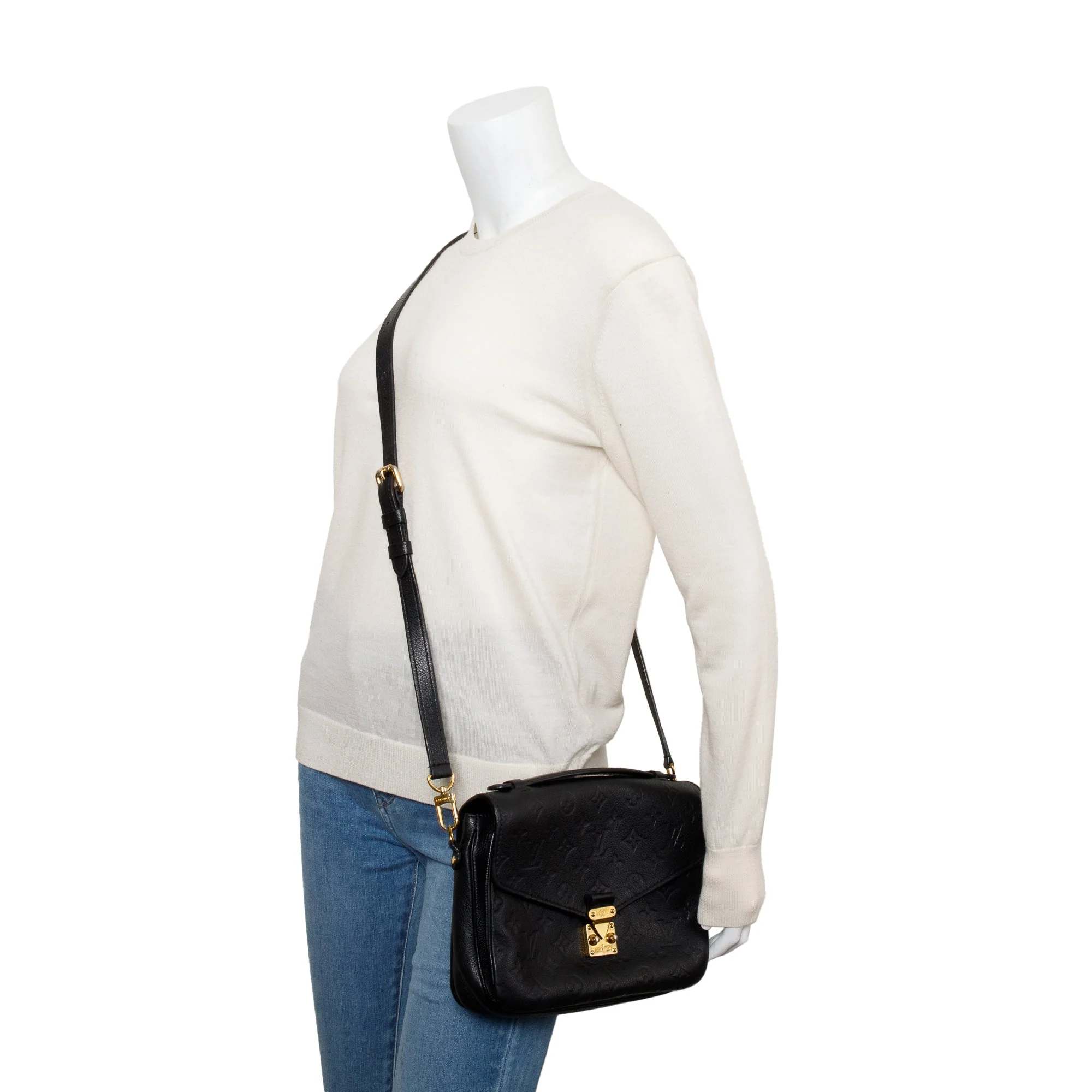 Louis Vuitton 2022 Black Monogram Empreinte Leather Pochette Metis - Image 2