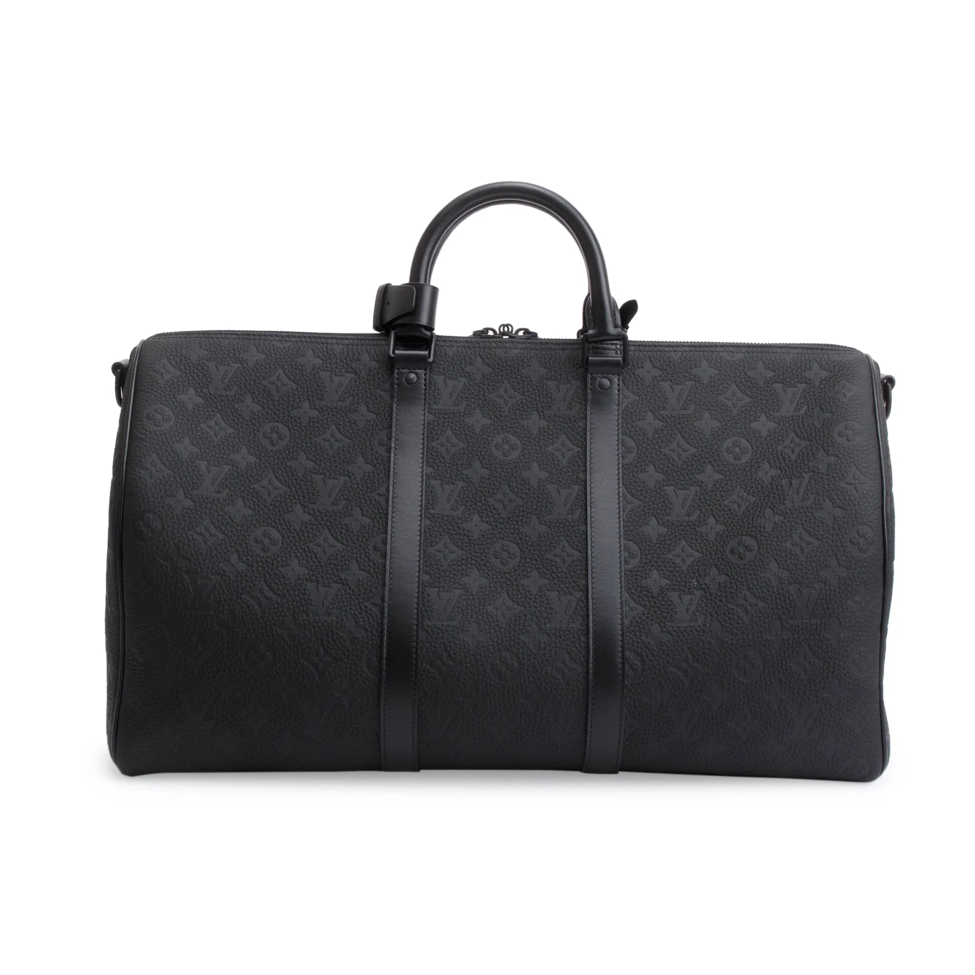 Louis Vuitton 2022 Black Taurillon Monogram Keepall Bandouliere 50 - Image 5