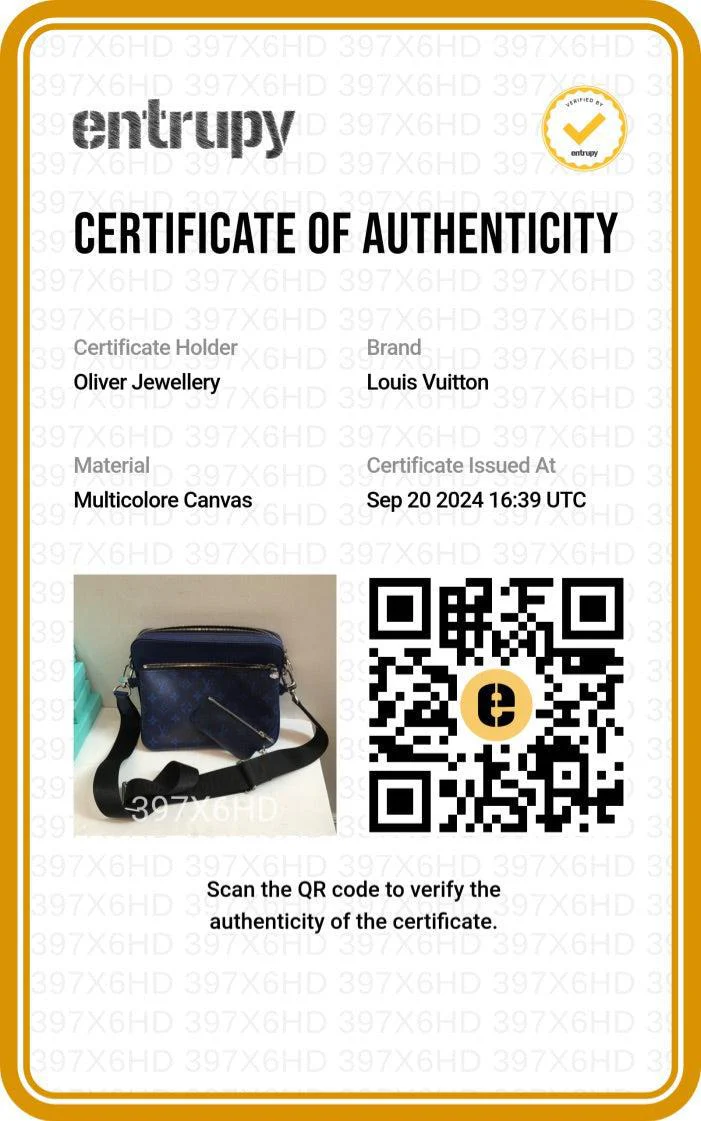 Louis Vuitton 2022 Blue Taigarama Trio Messenger Bag w/ Box - Image 12