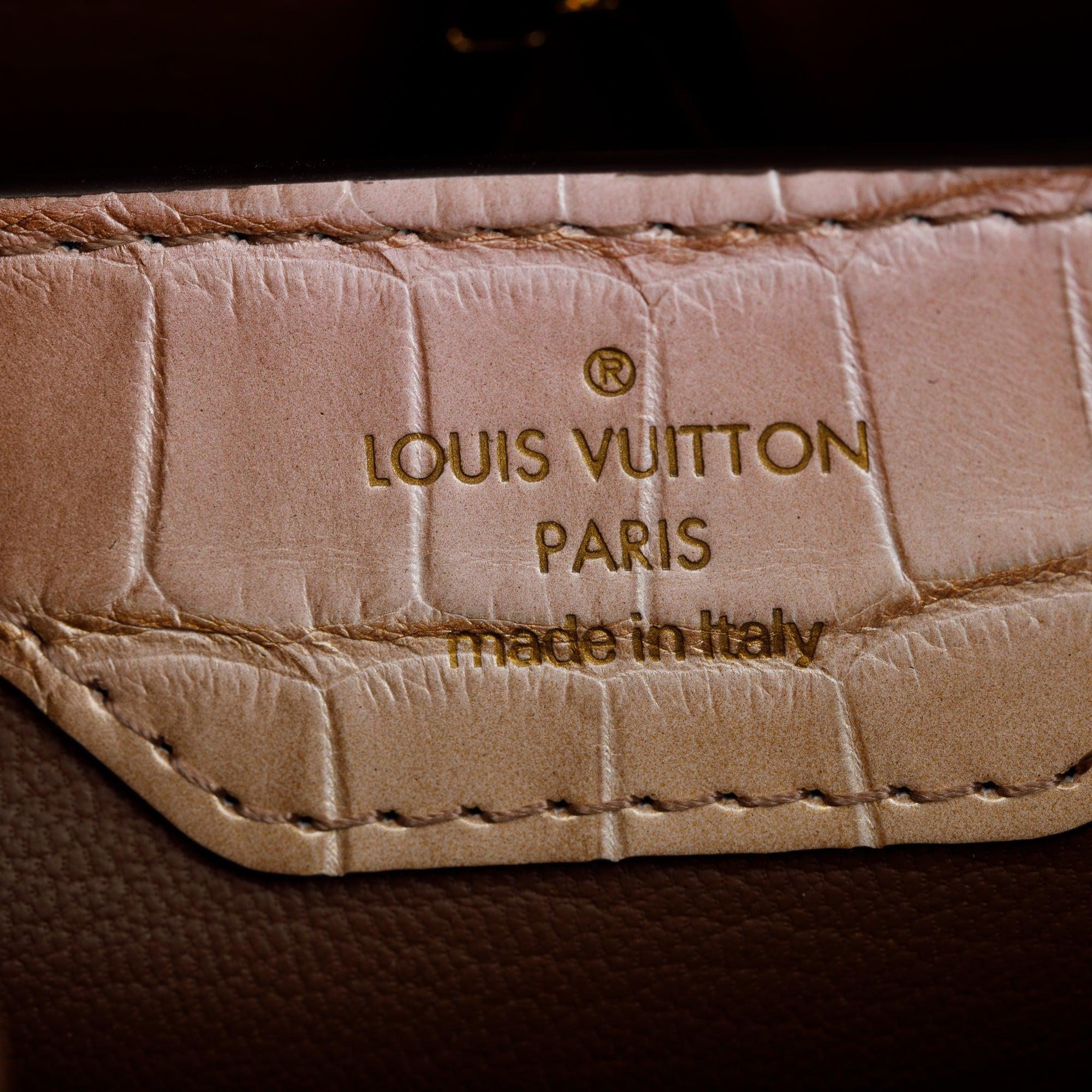 Louis Vuitton 2022 Brown/ Gold Alligator Ombre Capucines BB w/ Strap, Box & Papers - Image 9