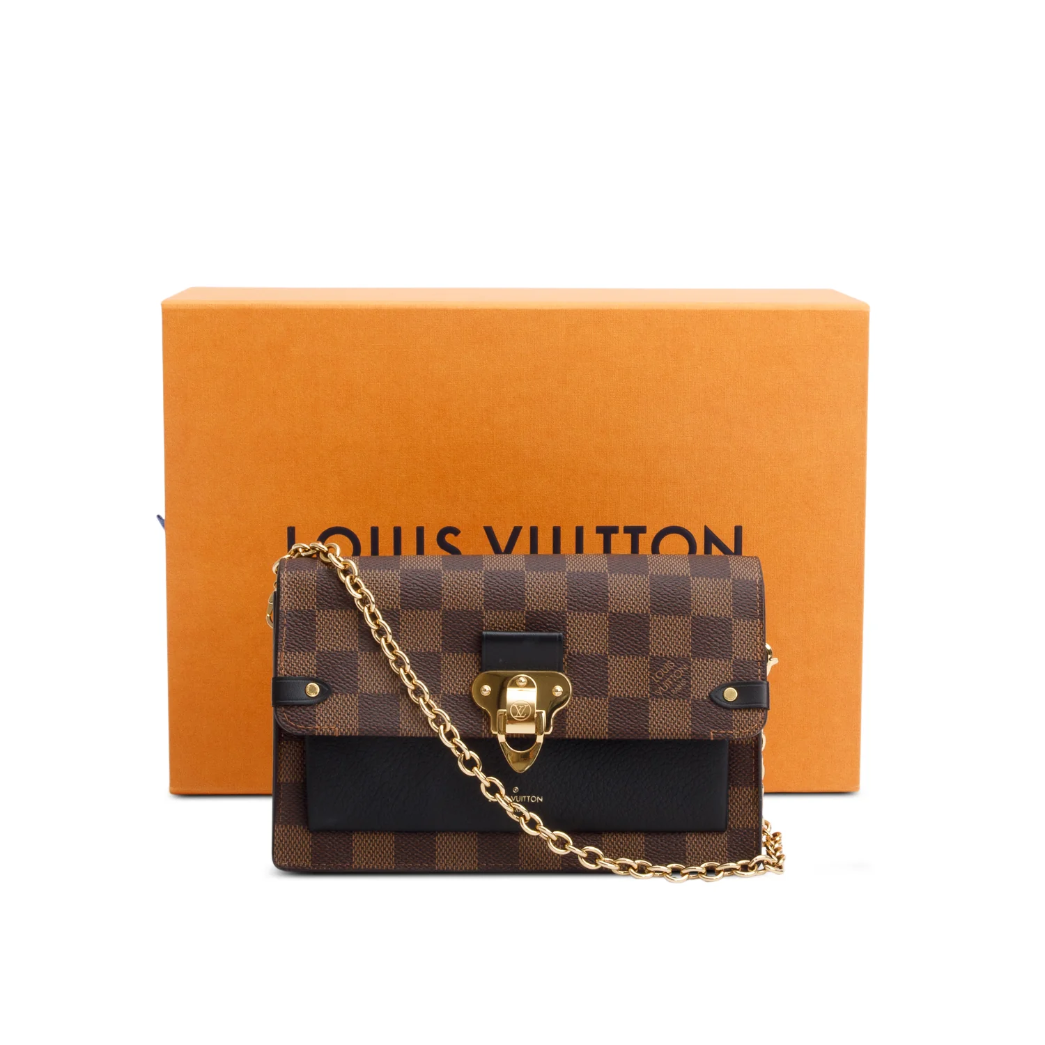 Louis Vuitton 2022 Damier Ebene Vavin Chain Wallet w/ Box & Receipt - Image 2