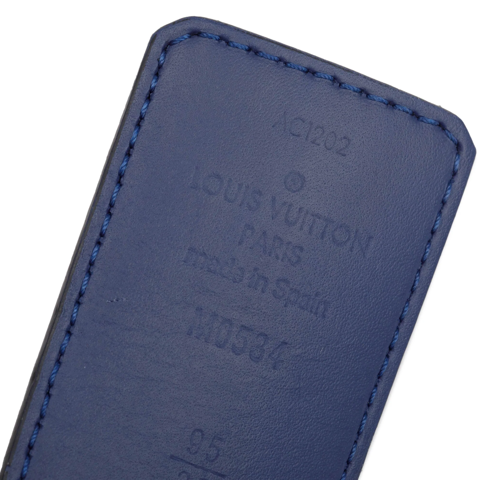 Louis Vuitton 2022 Monogram Eclipse Canvas & Blue Leather LV Initiales 40 MM Reversible Belt, Size 95 38 w/ Box - Image 4