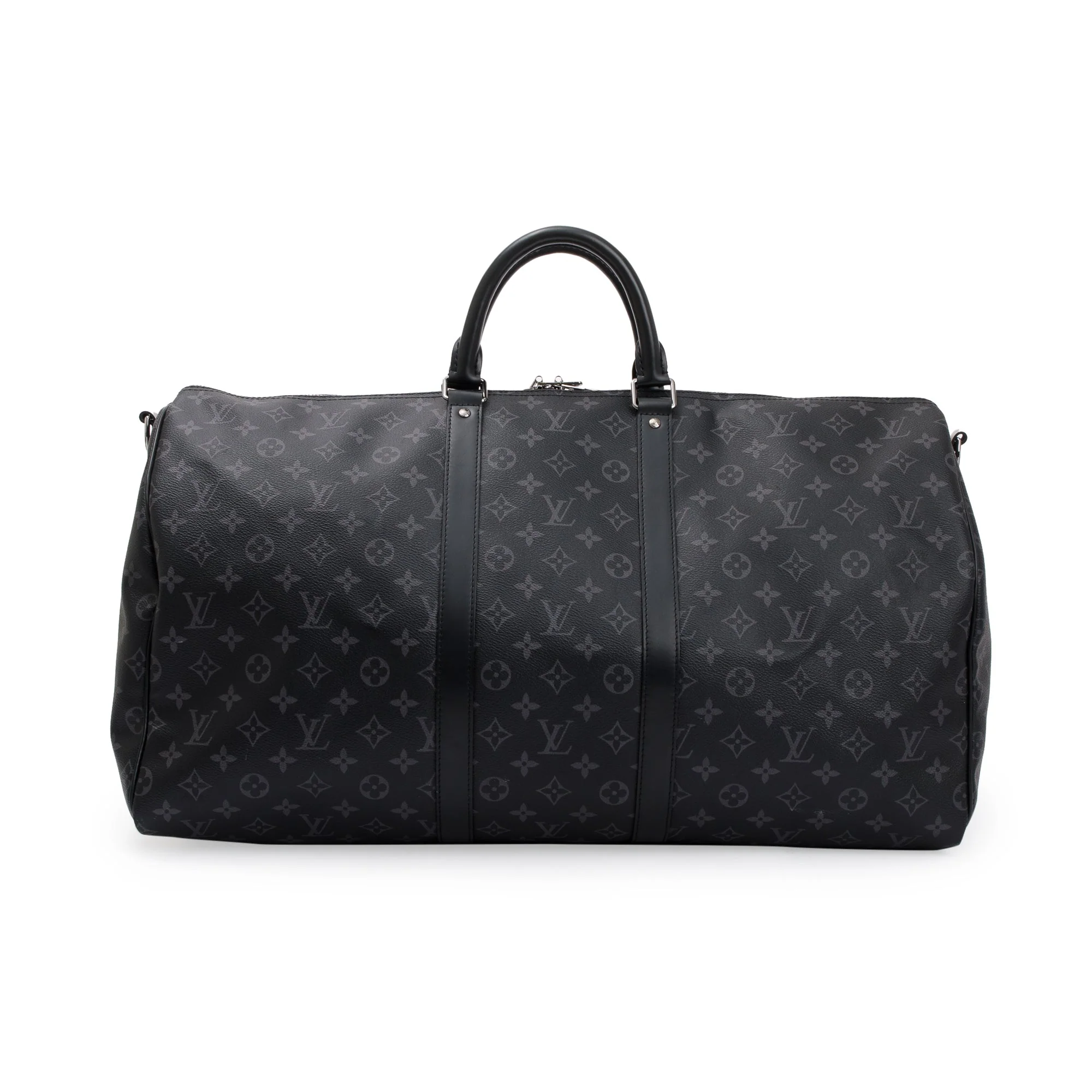Louis Vuitton 2022 Monogram Eclipse Keepall Bandouliere 55 w/ Strap - Image 3
