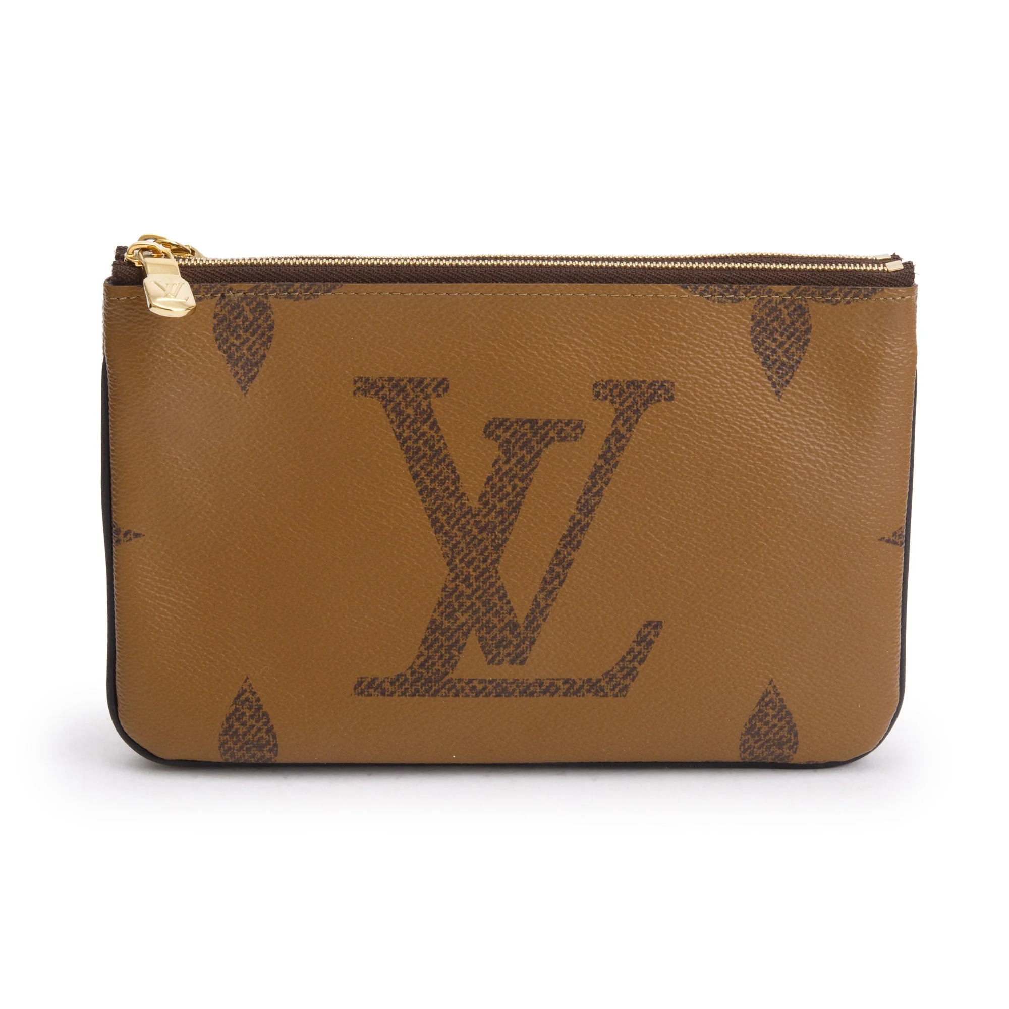 Louis Vuitton 2022 Monogram Giant Reverse & Monogram Double Zip Pochette w/ Strap - Image 3