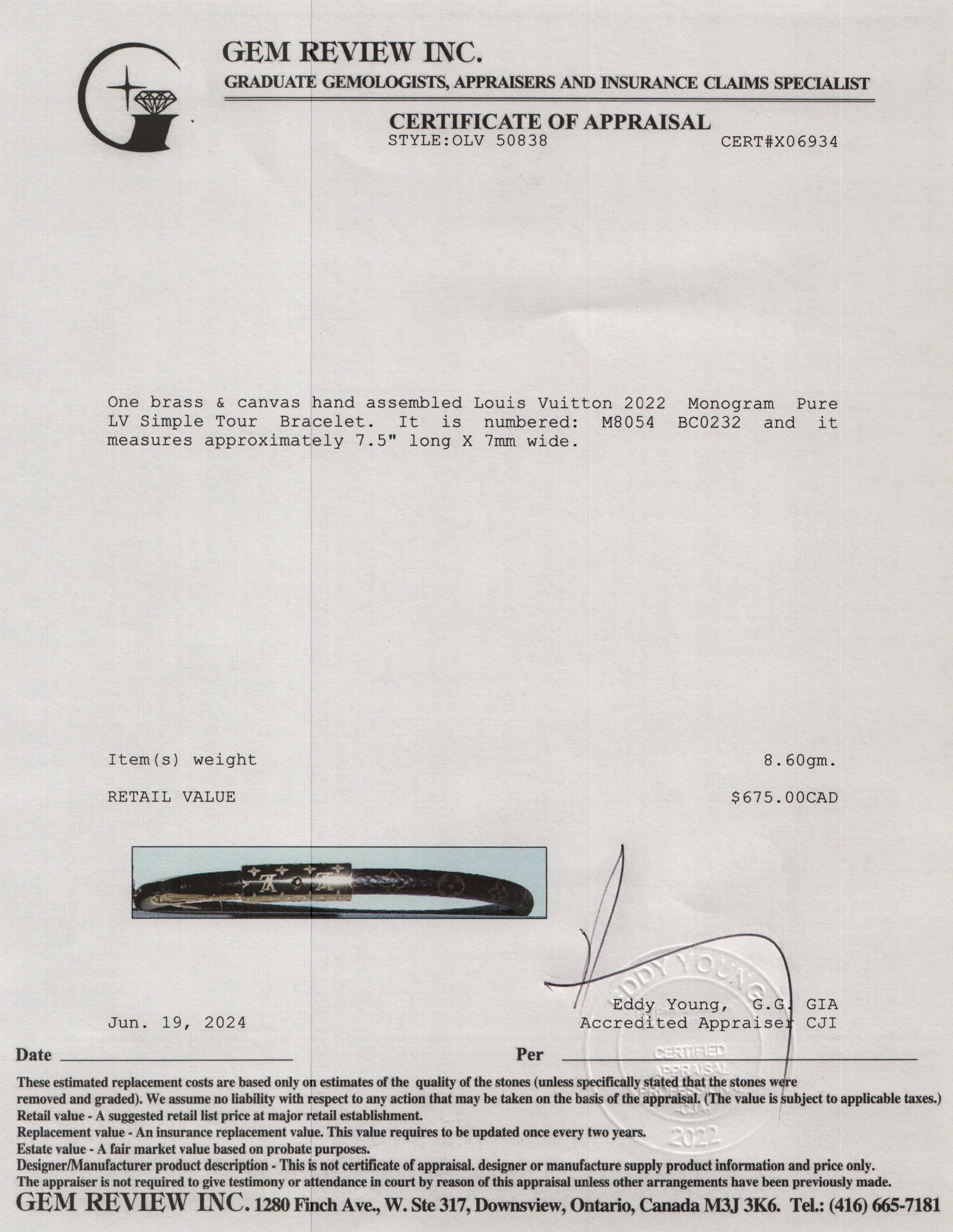 Louis Vuitton 2022 Monogram Pure LV Simple Tour Bracelet w/ Box - Image 7