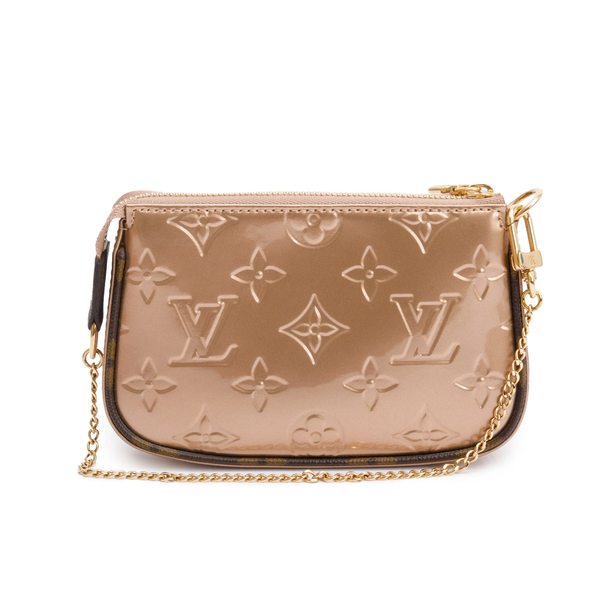 Louis Vuitton 2022 Rose Gold Monogram Vernis Leather Mini Pochette Accessoires w/ Box