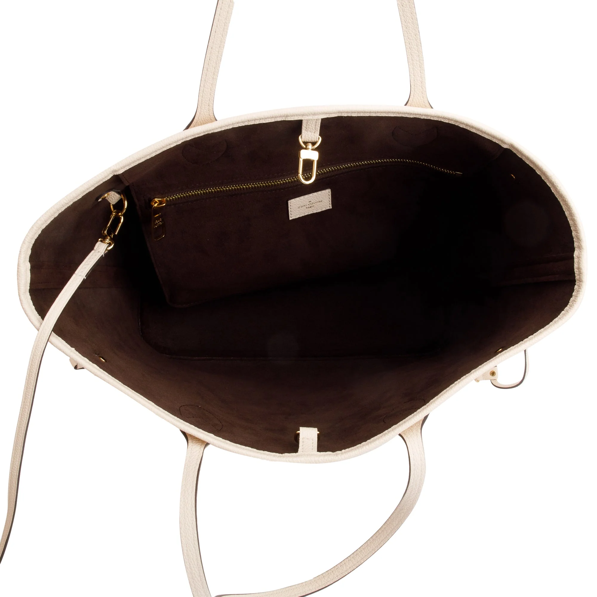 Louis Vuitton 2022 White Monogram Empreinte Leather Neverfull MM w/ Pouch & Box - Image 8