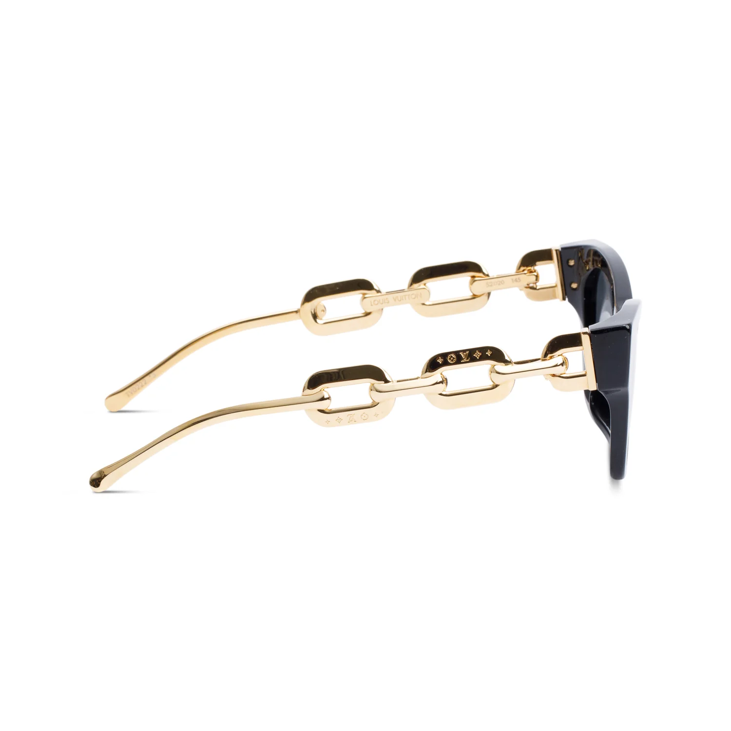 Louis Vuitton 2022 Z1631E Black Acetate Metal LV Edge Cat-Eye Sunglasses w/ Box & Case - Image 3