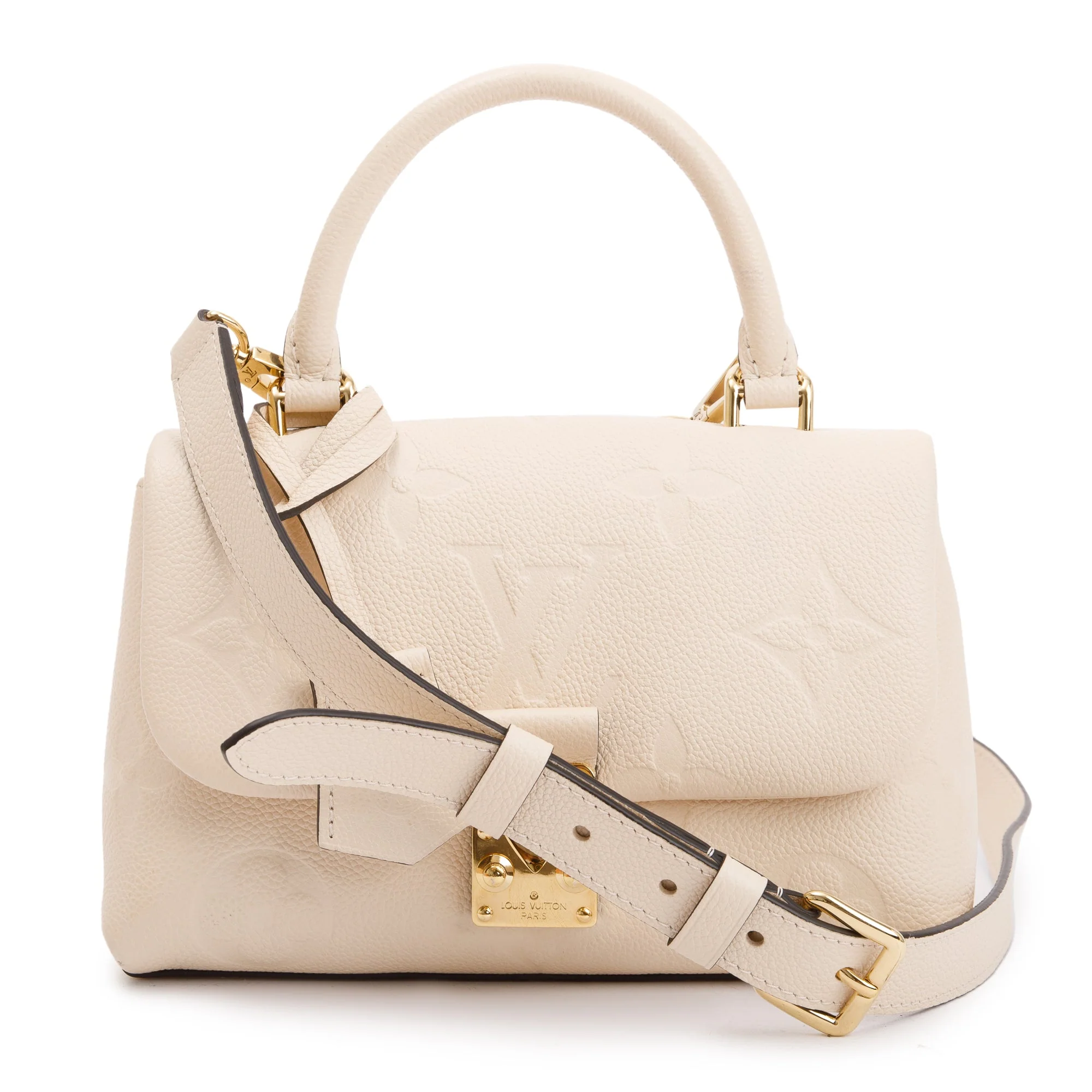 Louis Vuitton 2023 Creme Monogram Empreinte Leather Madeleine BB w/ Strap, Box & Receipt - Image 4