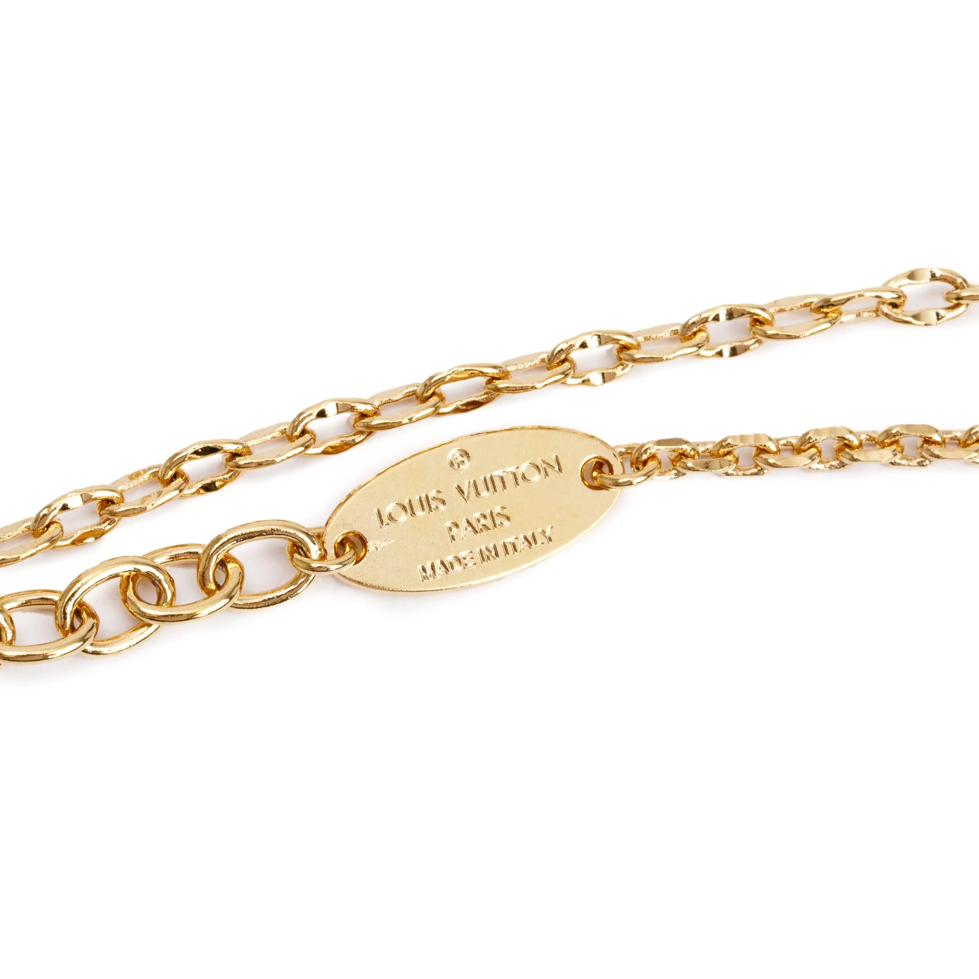 Louis Vuitton 2023 Gold Plated Crystal Blooming Strass Double Strand Necklace w/ Box & Receipt - Image 7