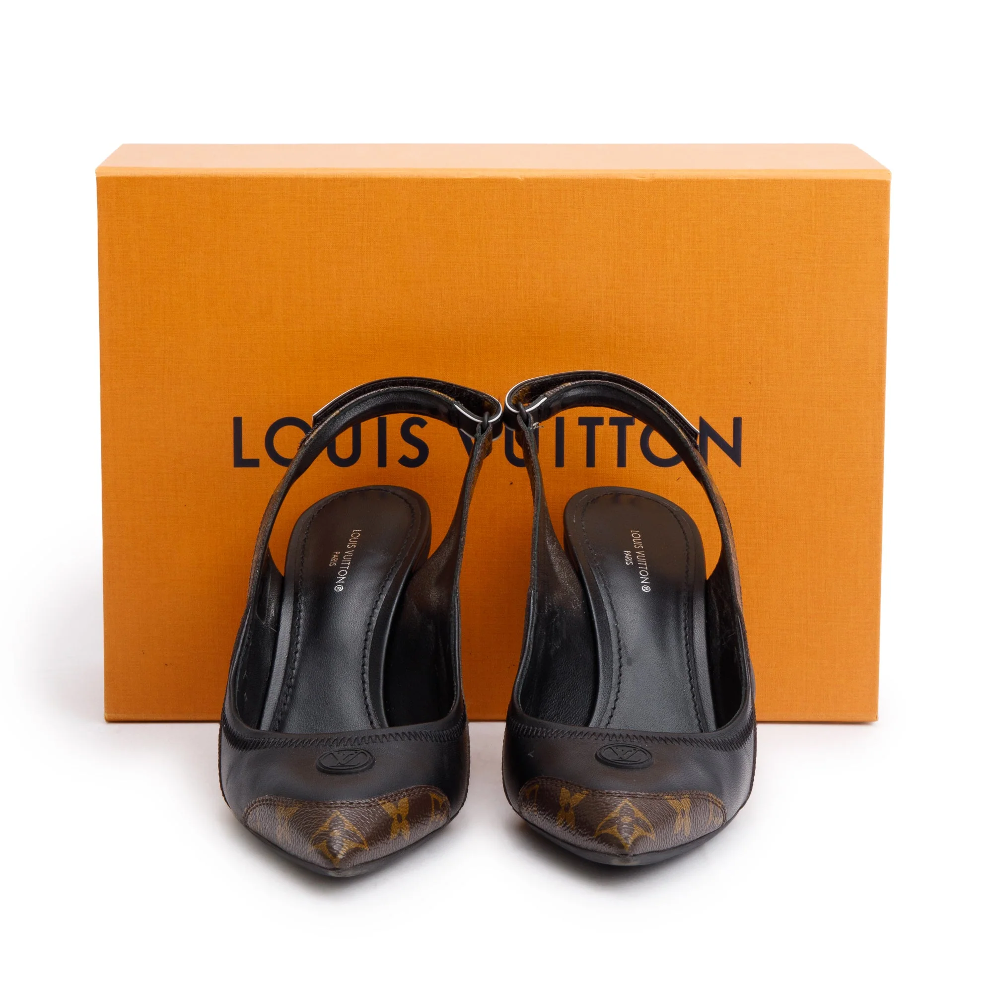 Louis Vuitton 2023 Monogram Trim Black Leather Rubber LV Archlight Pumps, Size 39 w/ Box - Image 2
