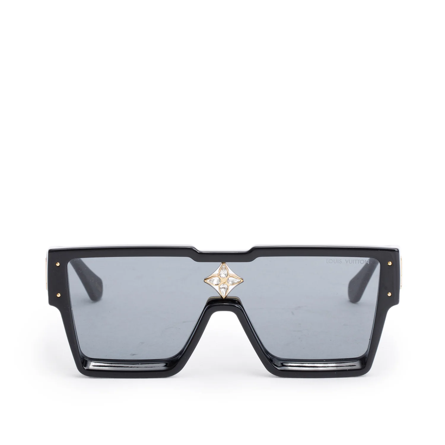 Louis Vuitton 2023 Z1578E Black Acetate Cyclone Sunglasses w/ Box & Case
