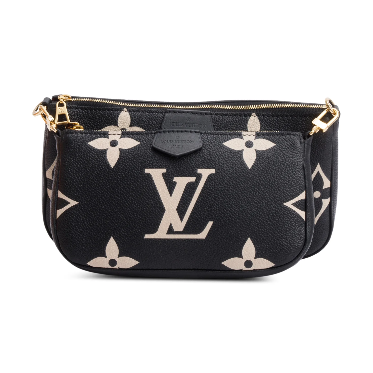 Louis Vuitton 2024 Black Monogram Bicolor Empreinte Leather Pochette Accessoires w/ Straps, Box & Receipt - Image 4