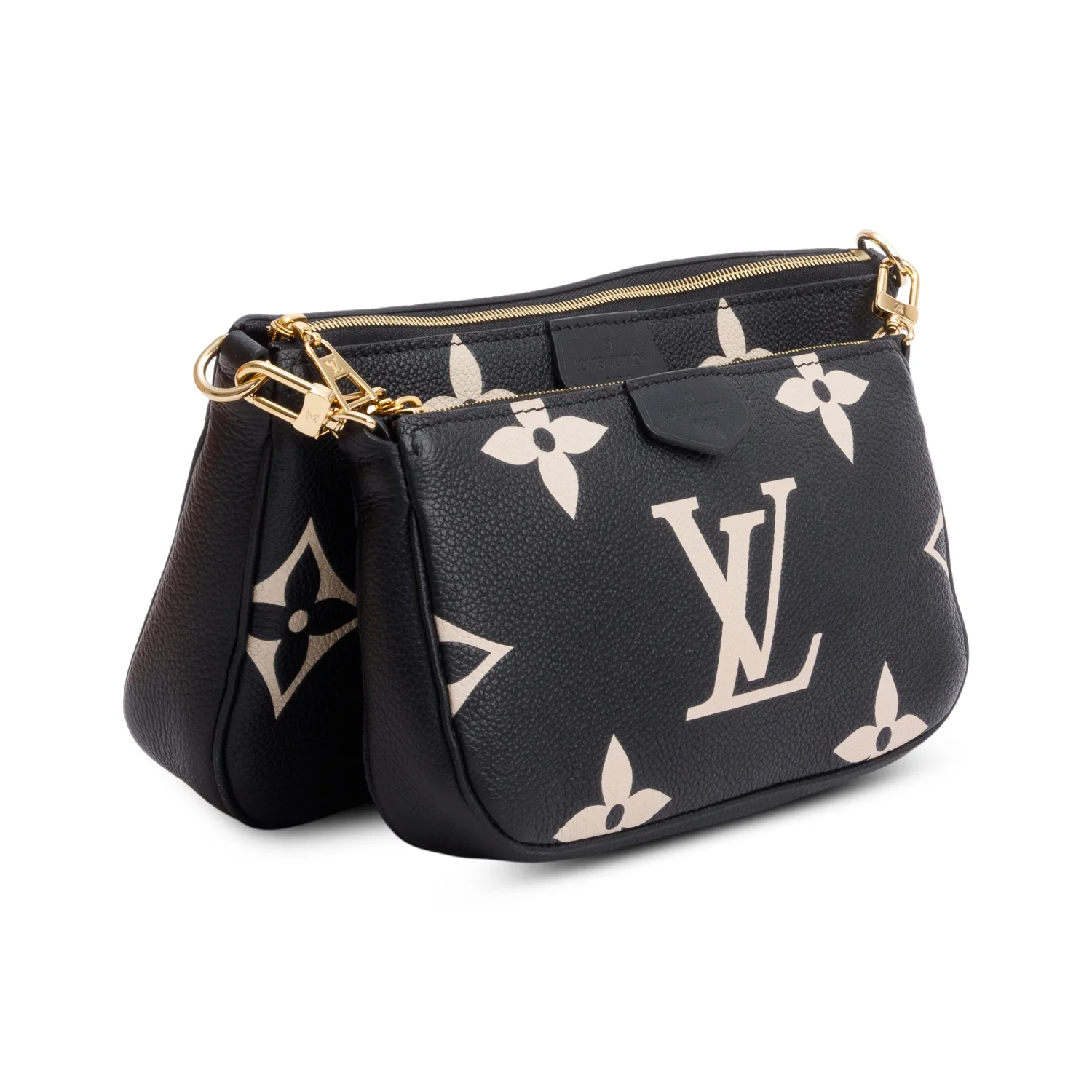 Louis Vuitton 2024 Black Monogram Bicolor Empreinte Leather Pochette Accessoires w/ Straps, Box & Receipt - Image 5