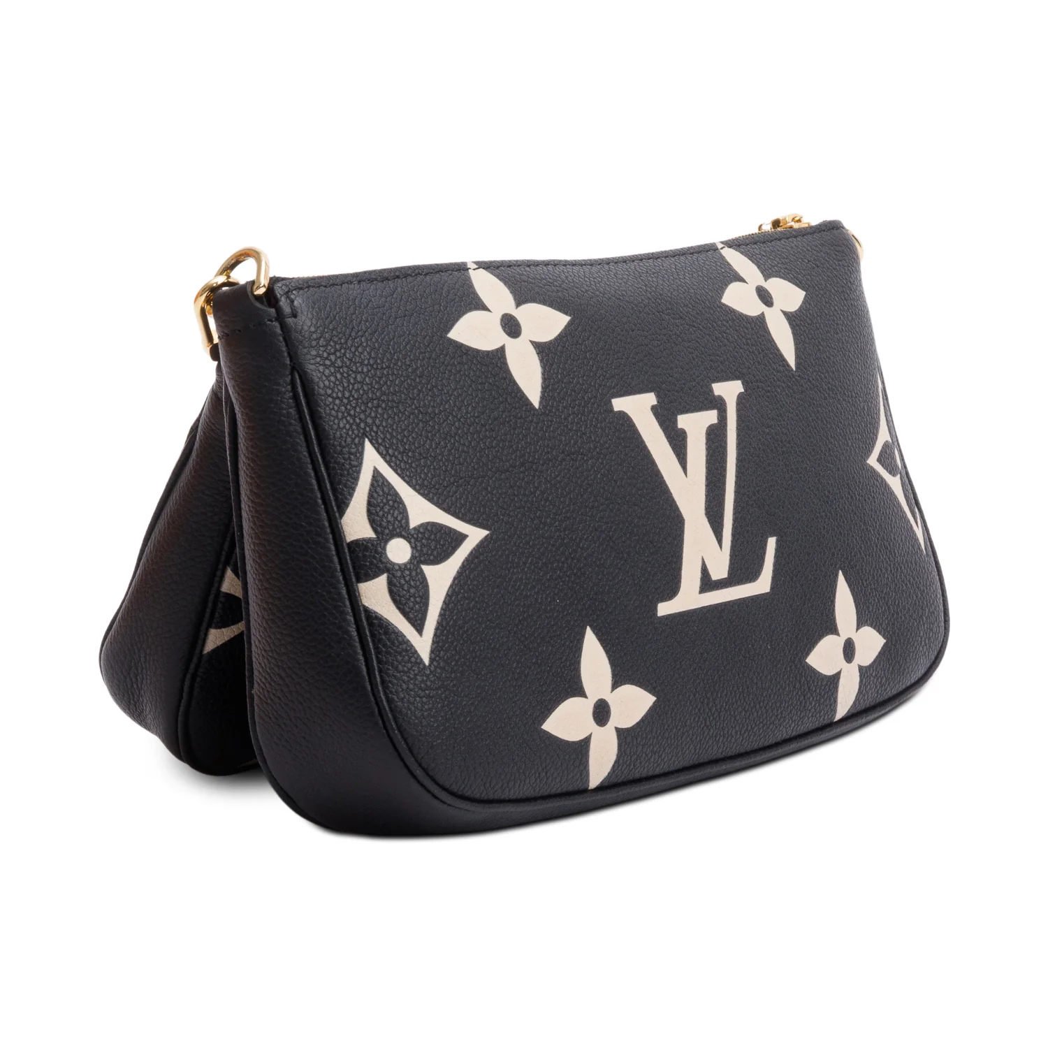 Louis Vuitton 2024 Black Monogram Bicolor Empreinte Leather Pochette Accessoires w/ Straps, Box & Receipt - Image 7