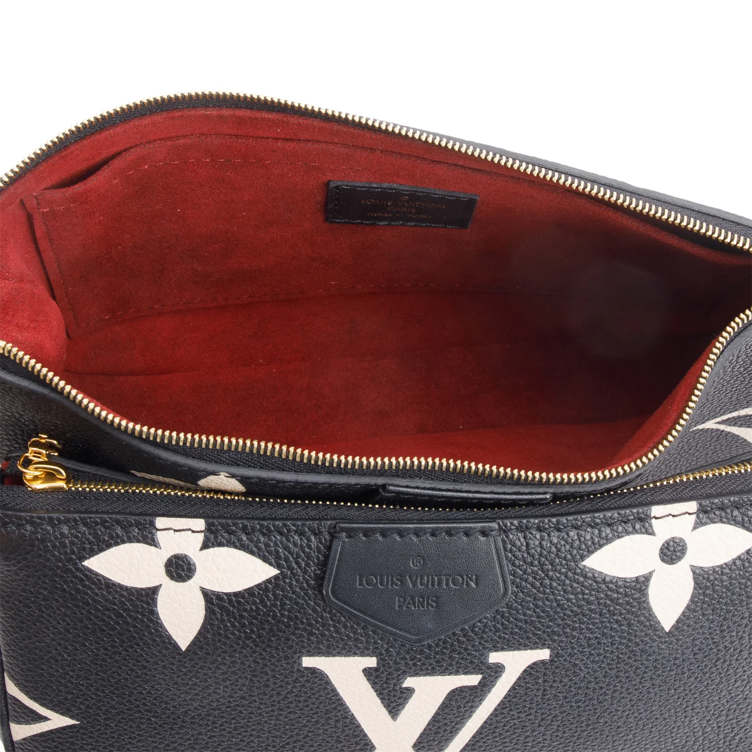 Louis Vuitton 2024 Black Monogram Bicolor Empreinte Leather Pochette Accessoires w/ Straps, Box & Receipt - Image 9
