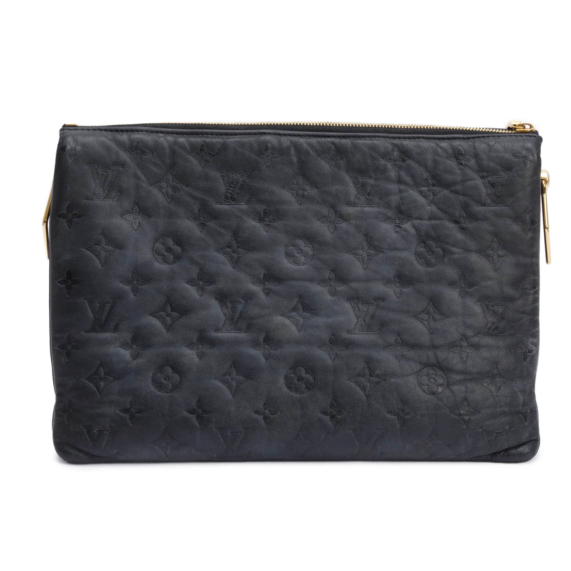 Louis Vuitton 2024 Black Monogram Embossed Lambskin Leather Coussin MM w/ Straps & Receipt - Image 5