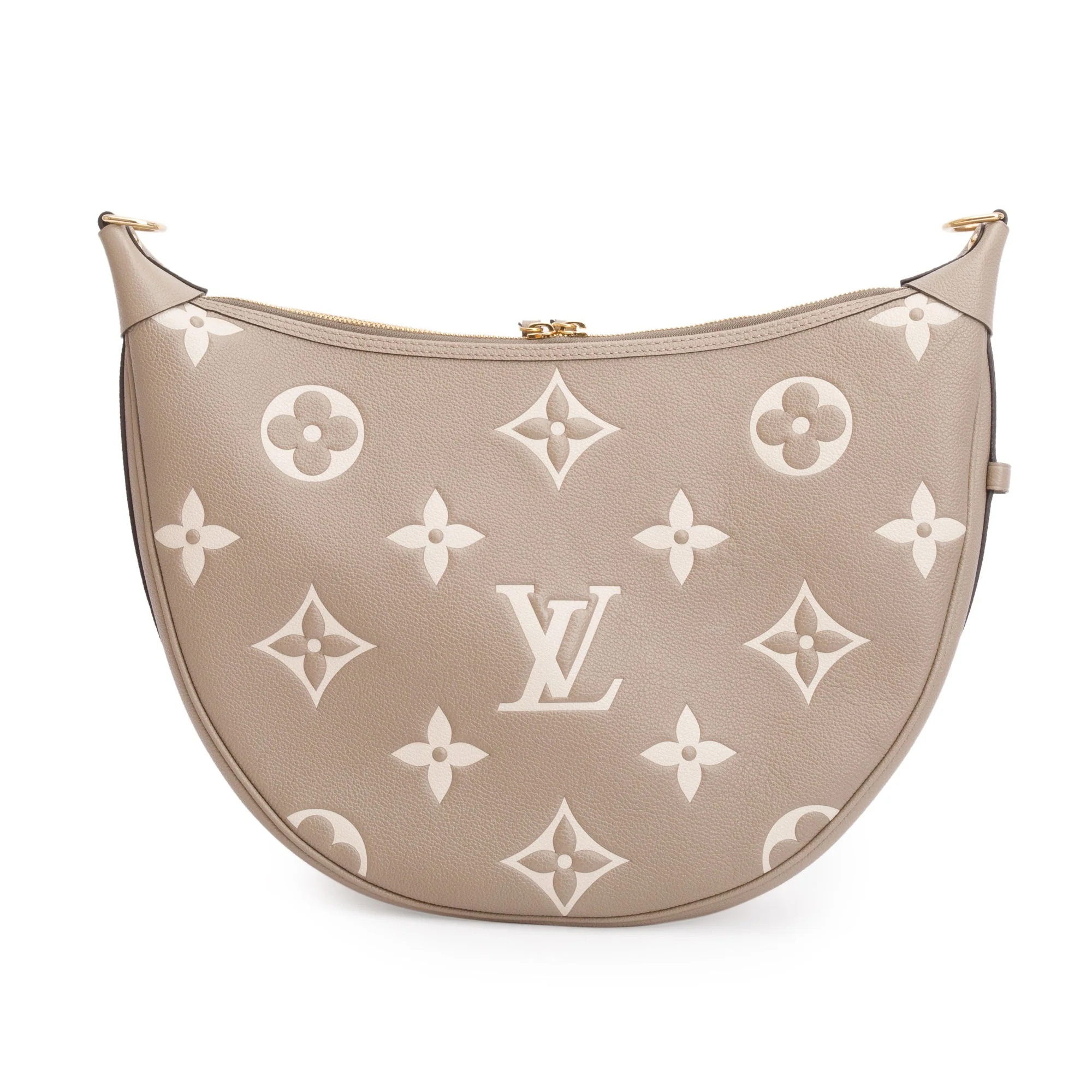 Louis Vuitton 2024 Dove Grey/Creme Bicolor Monogram Empreinte Leather Loop Hobo Bag w/ Straps & Receipt - Image 6