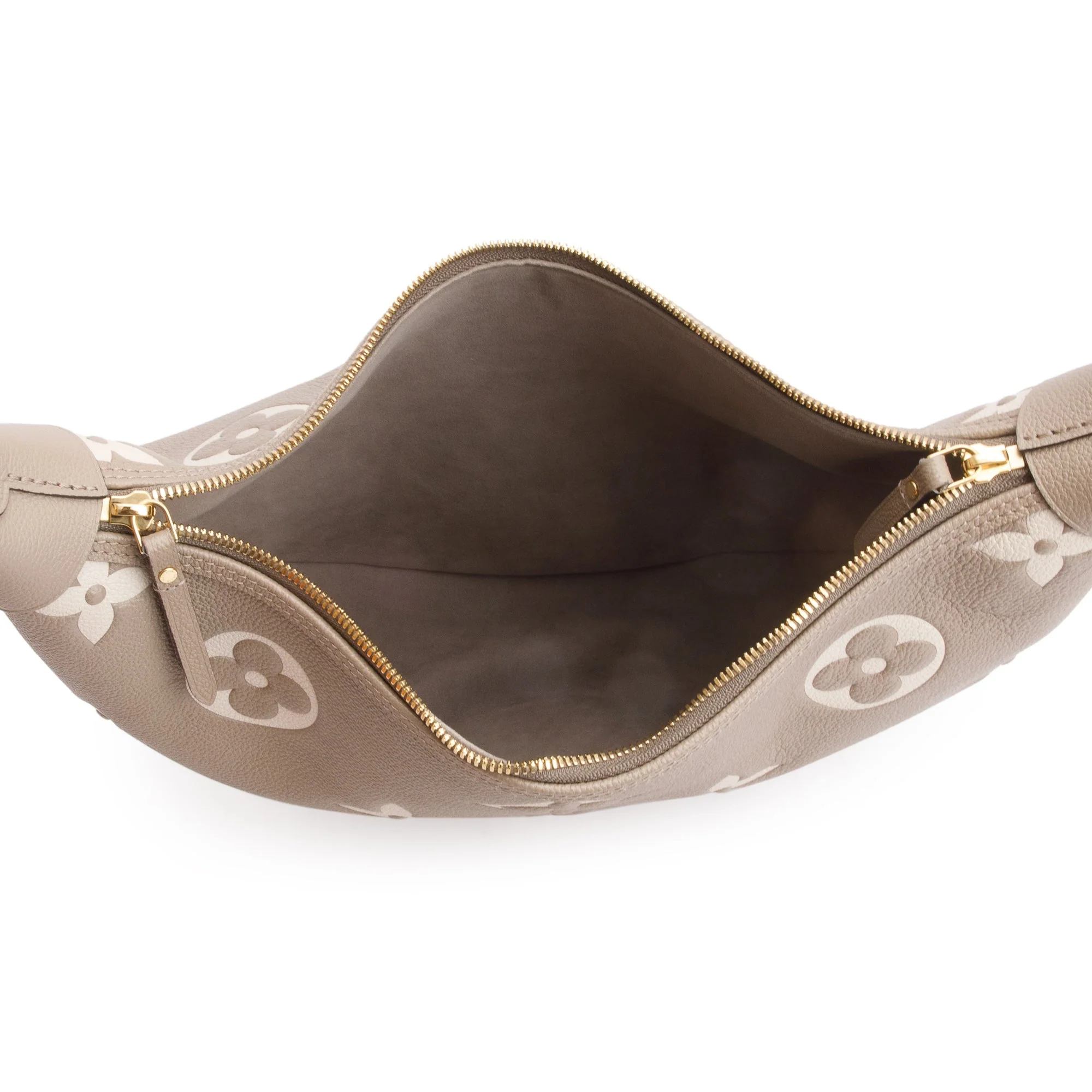Louis Vuitton 2024 Dove Grey/Creme Bicolor Monogram Empreinte Leather Loop Hobo Bag w/ Straps & Receipt - Image 8