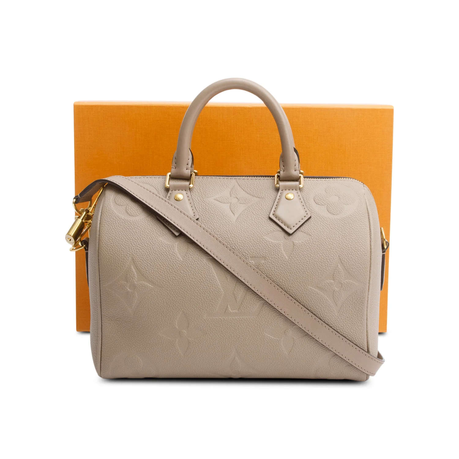Louis Vuitton 2024 Dune Monogram Empreinte Leather Speedy Bandouliere 30 w/ Strap & Box - Image 3