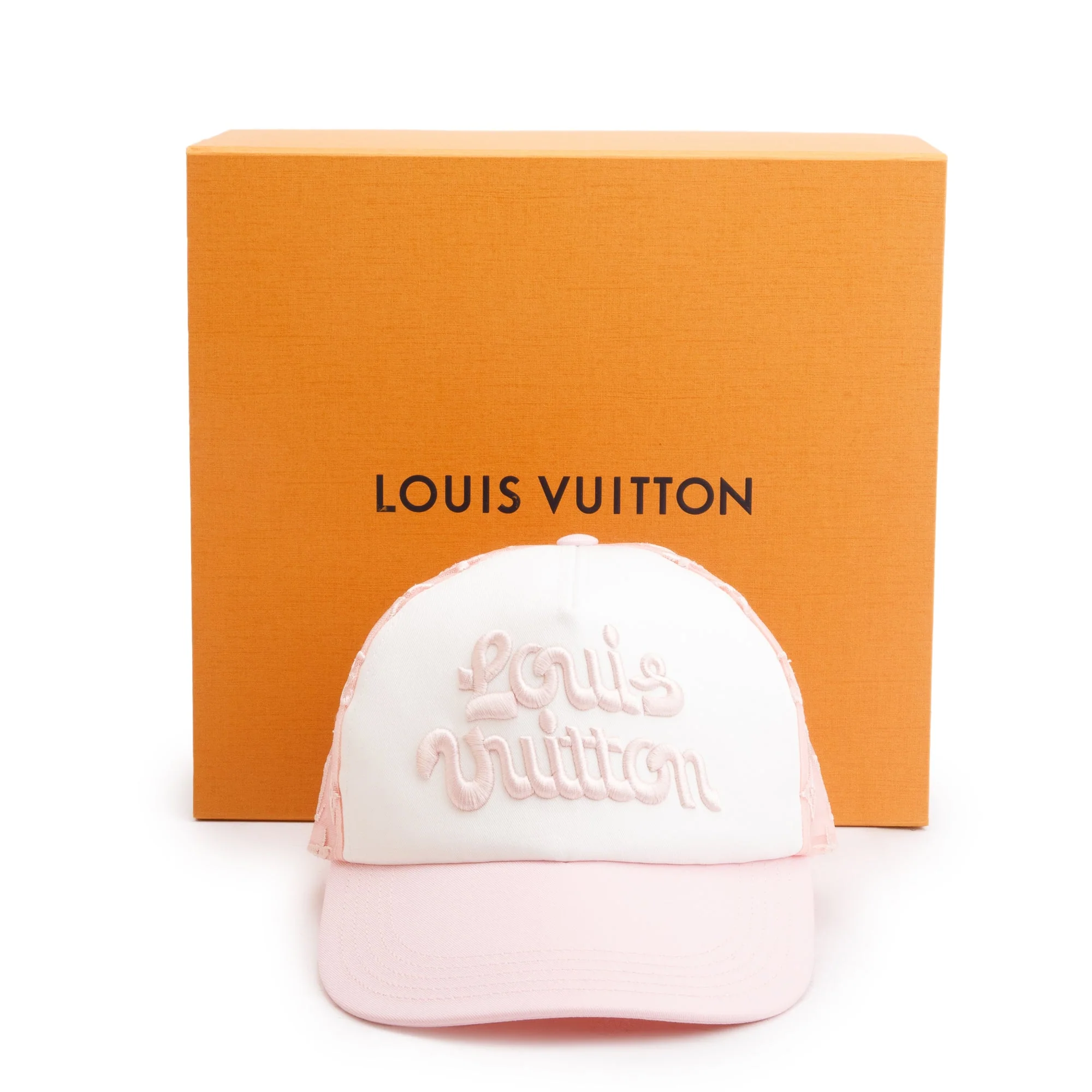Louis Vuitton 2024 Pink Monogram Mesh Signature Cap w/ Box - Image 2
