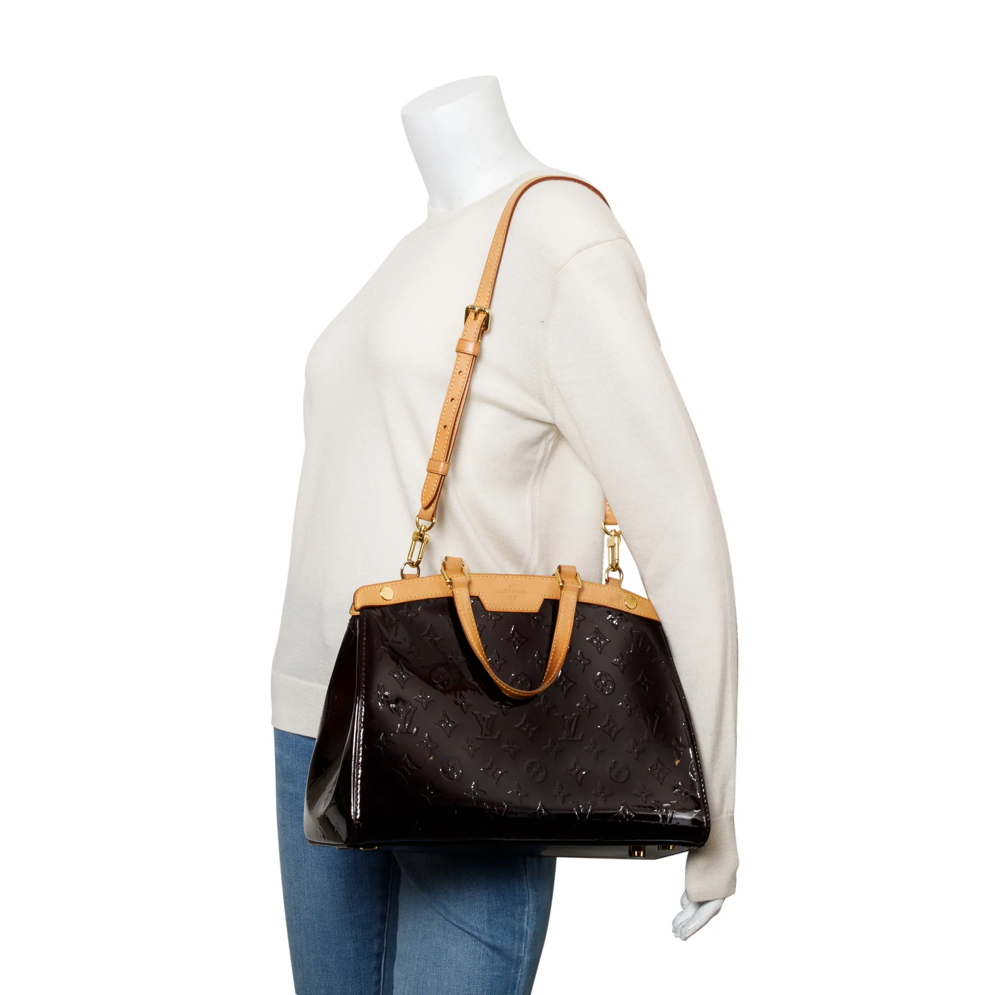 Louis Vuitton Amarante Monogram Vernis Brea MM w/ Strap - Image 2
